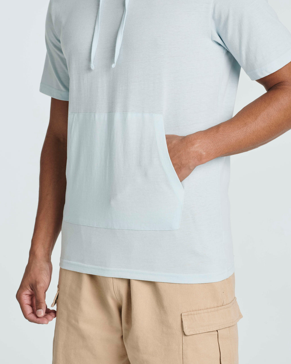 Men's Cotton Short-Sleeve Hoodie Hooded T-Shirt With Drawstring & Pockets (Available in Big & Tall)