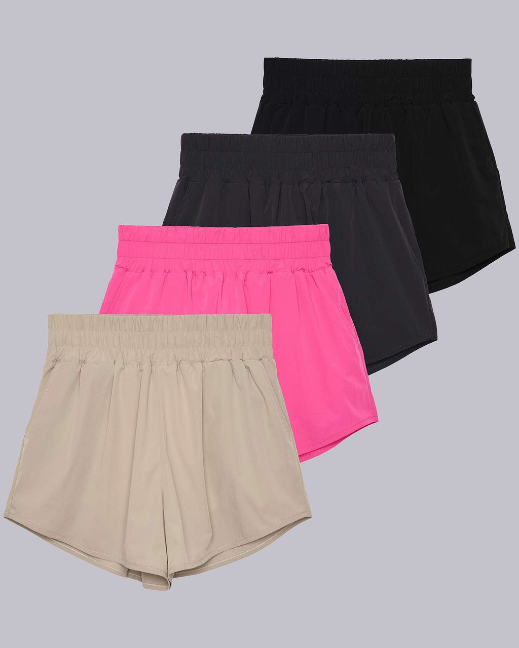 4 Pack: Women's 2.5" Running Shorts with Liner
