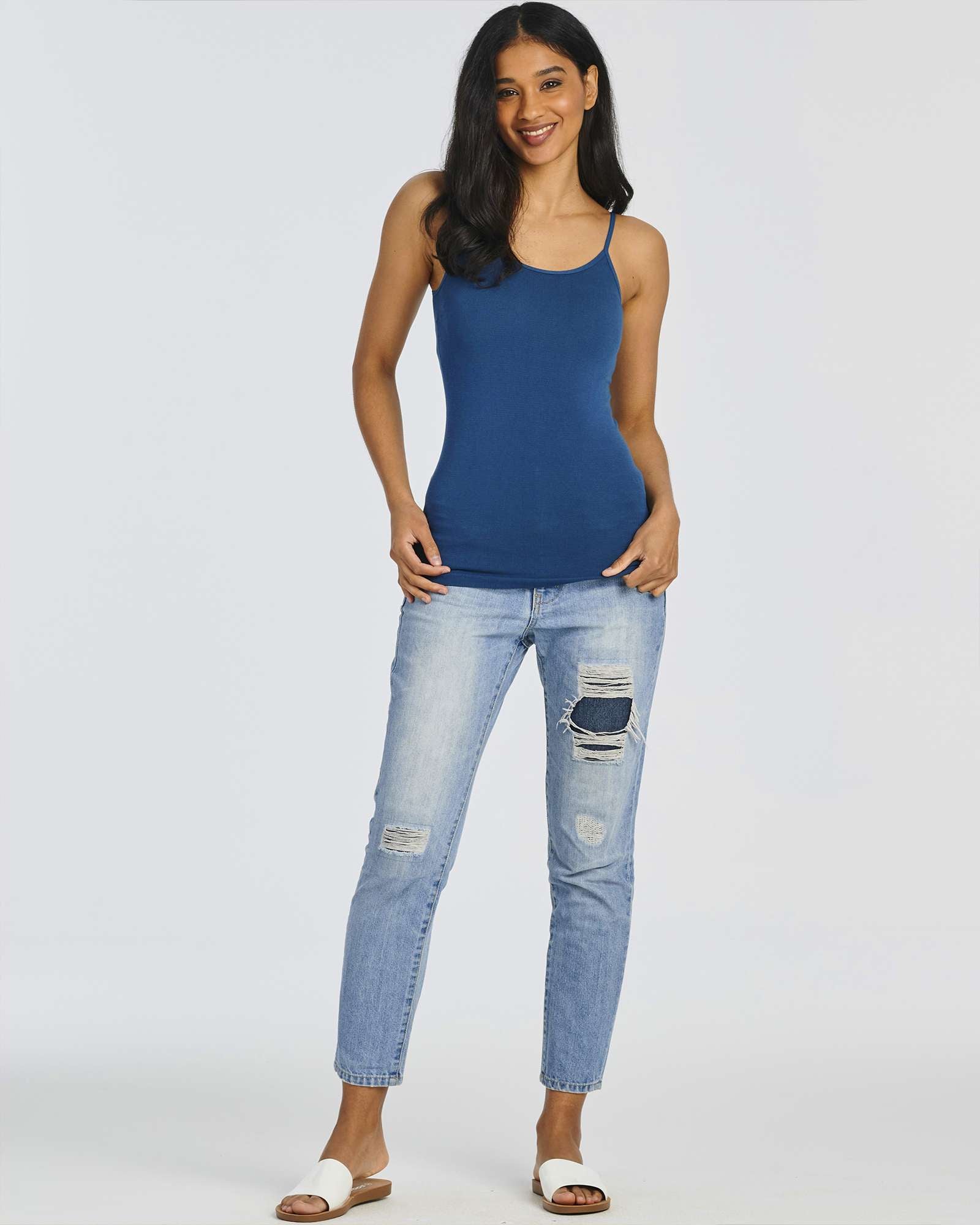 5 Pack: Women's Ribbed Spaghetti Strap Camisole