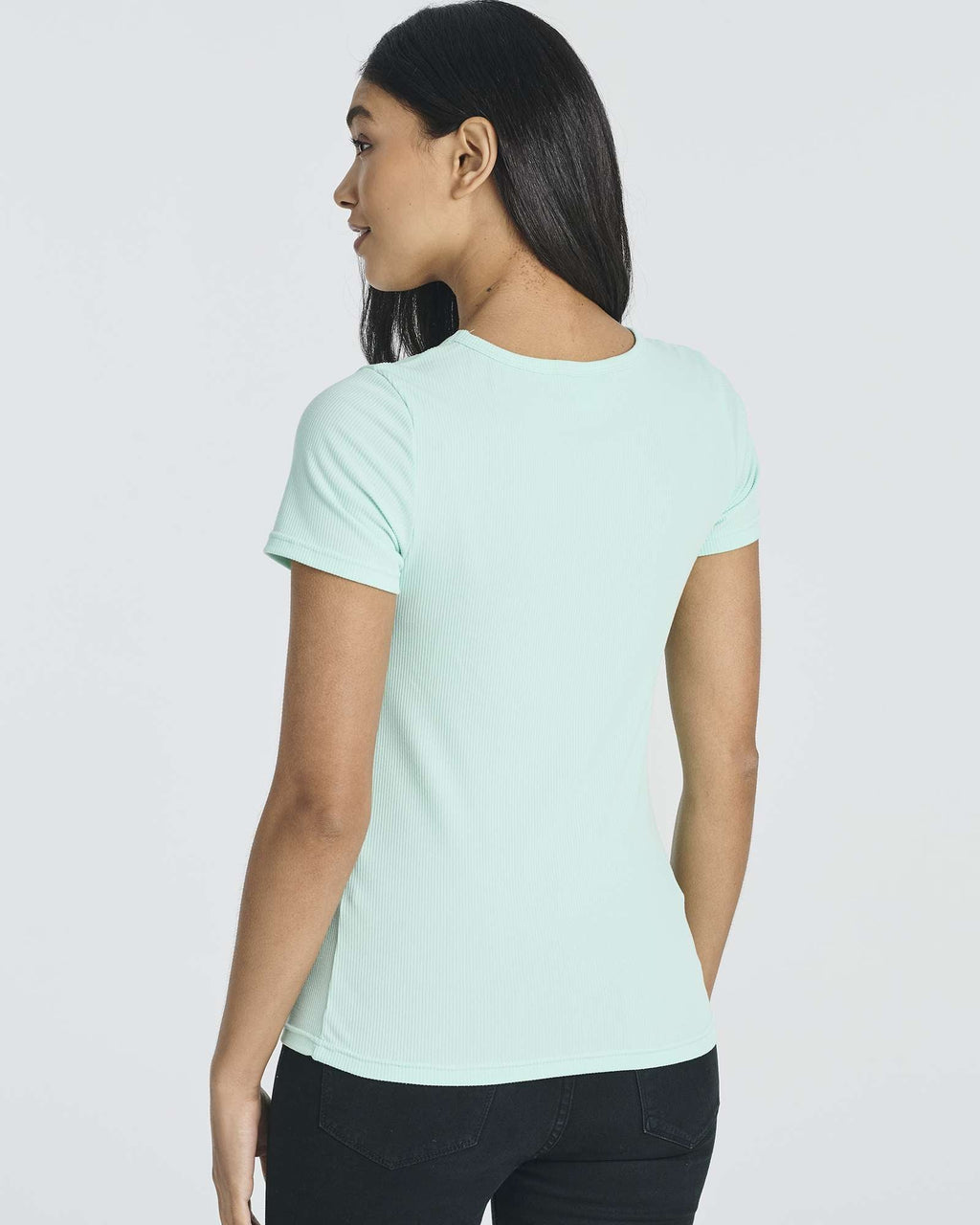 5 Pack: Women's Soft Ribbed Short Sleeve V-Neck T-Shirt