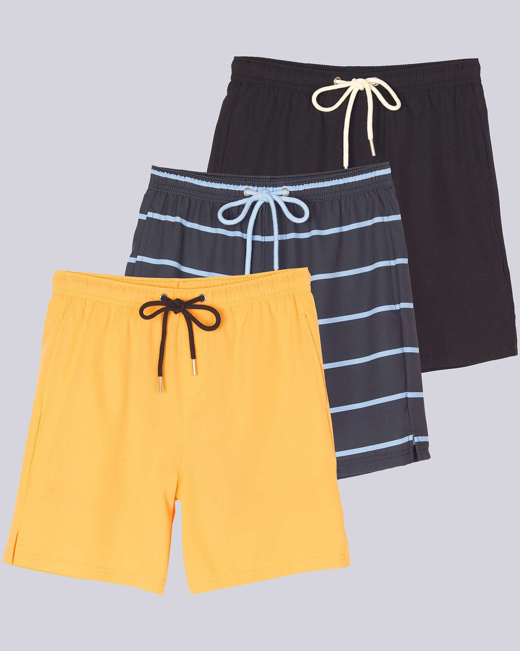 3 Pack: Boys' 2-in-1 Swim Trunks with Compression Liner