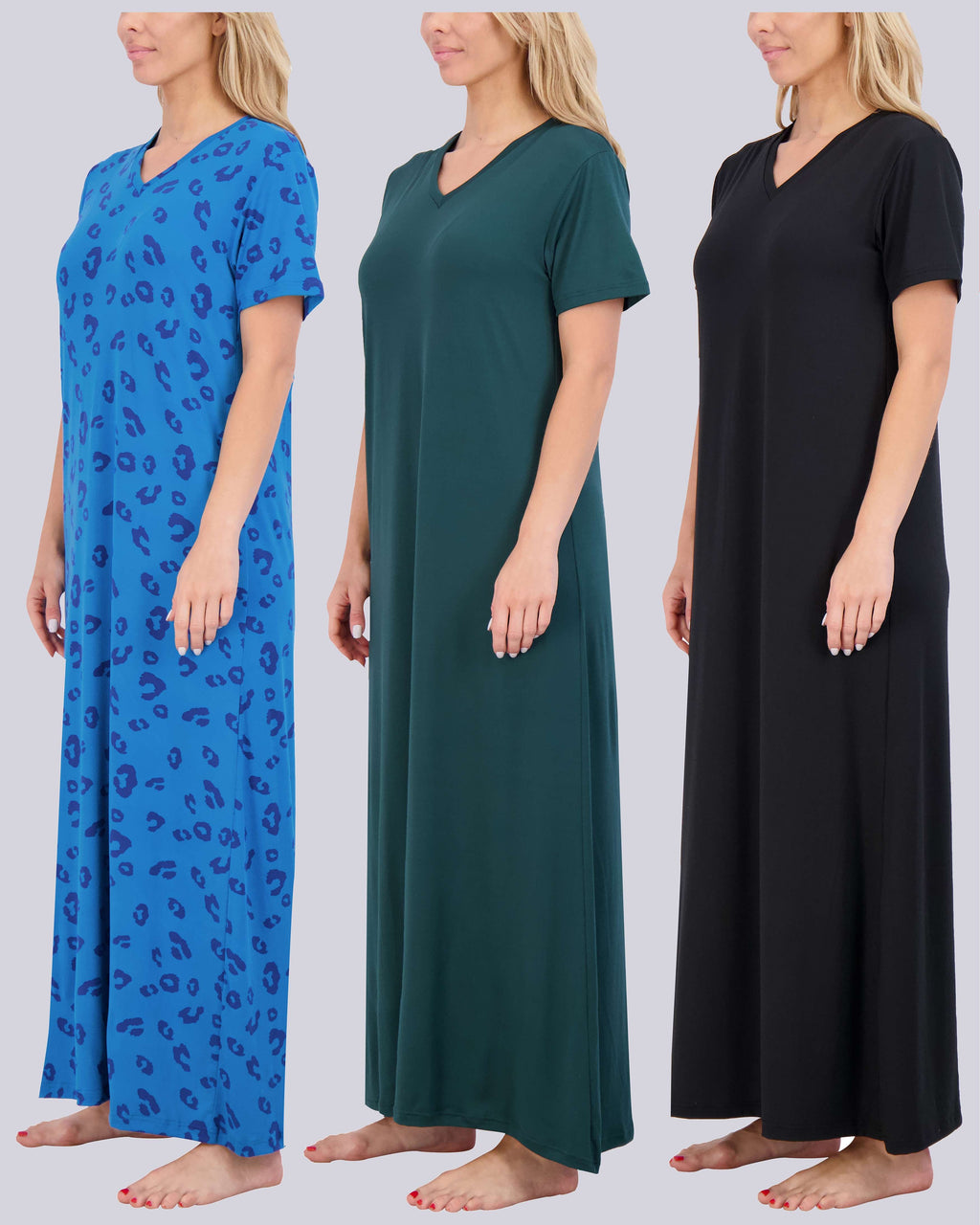 3 Pack: Women's Soft Maxi Nightshirt (Available in Plus Size)