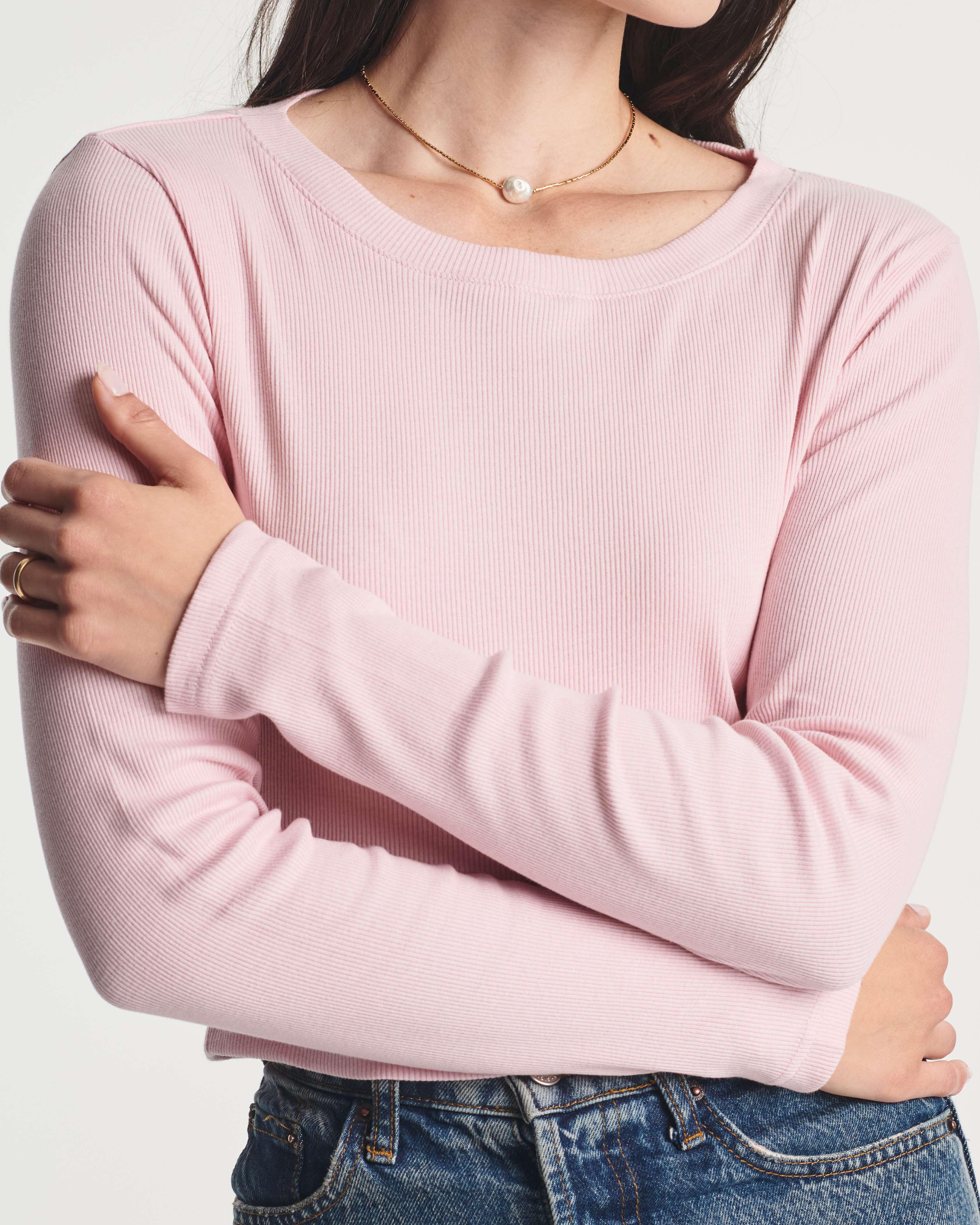 4 Pack: Women's Long Sleeve Ribbed Knit Crop Top (Available in Plus Size)