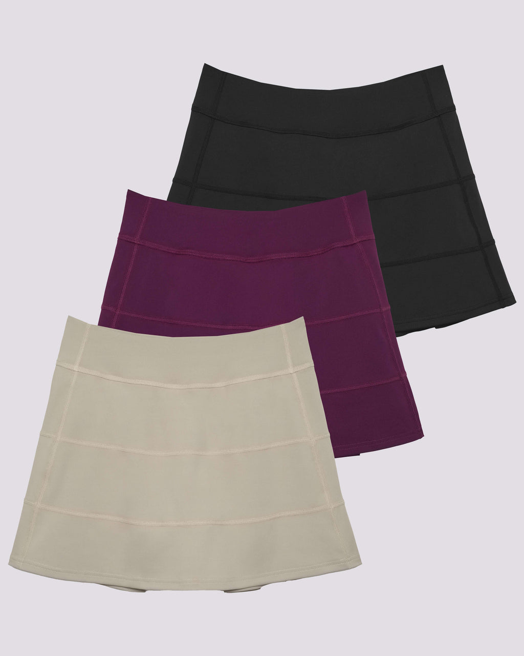 3 Pack: Women's 14" Pleated Tennis Skorts with Pockets