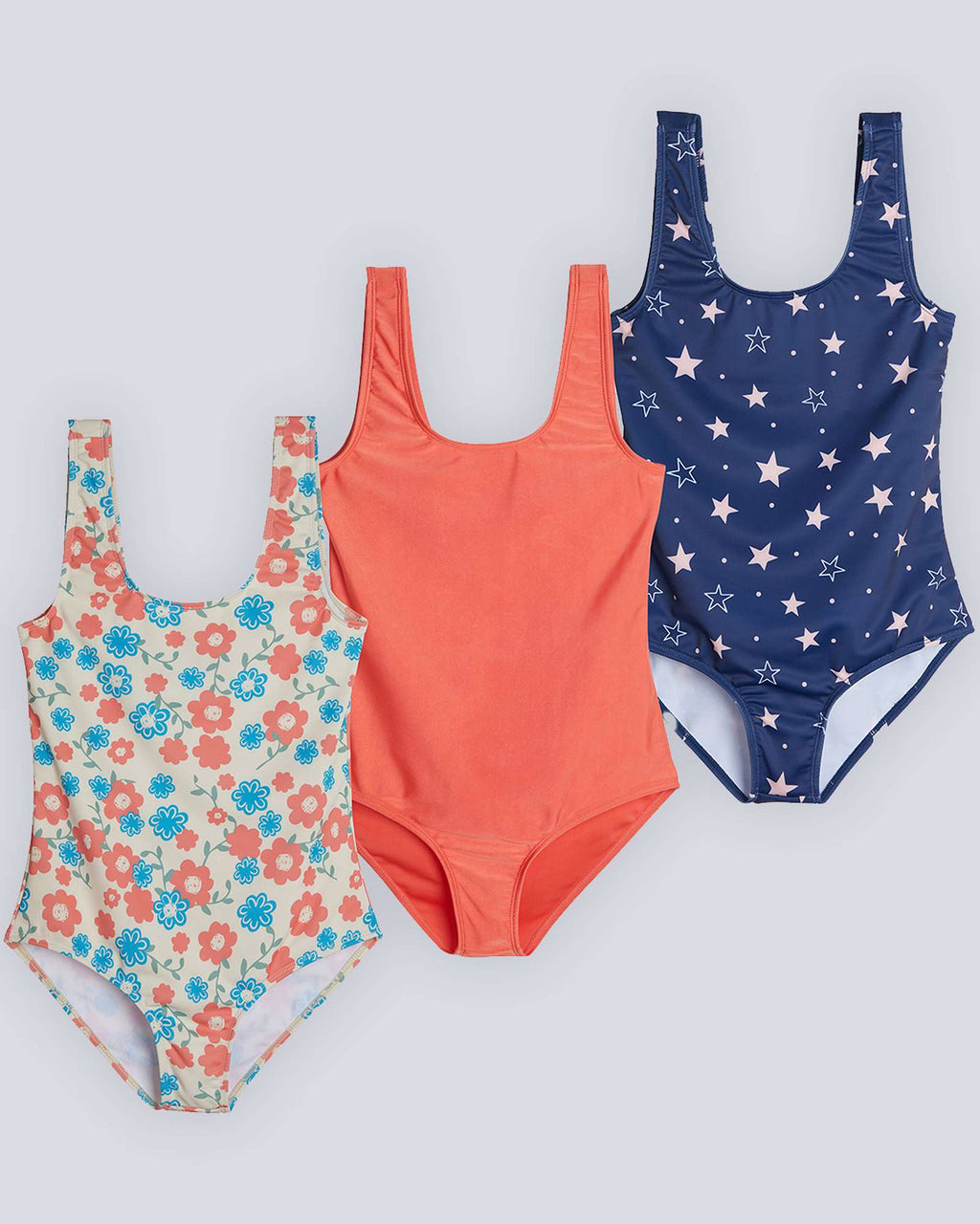 3 Pack: Girls' Surf One Piece Swimsuit