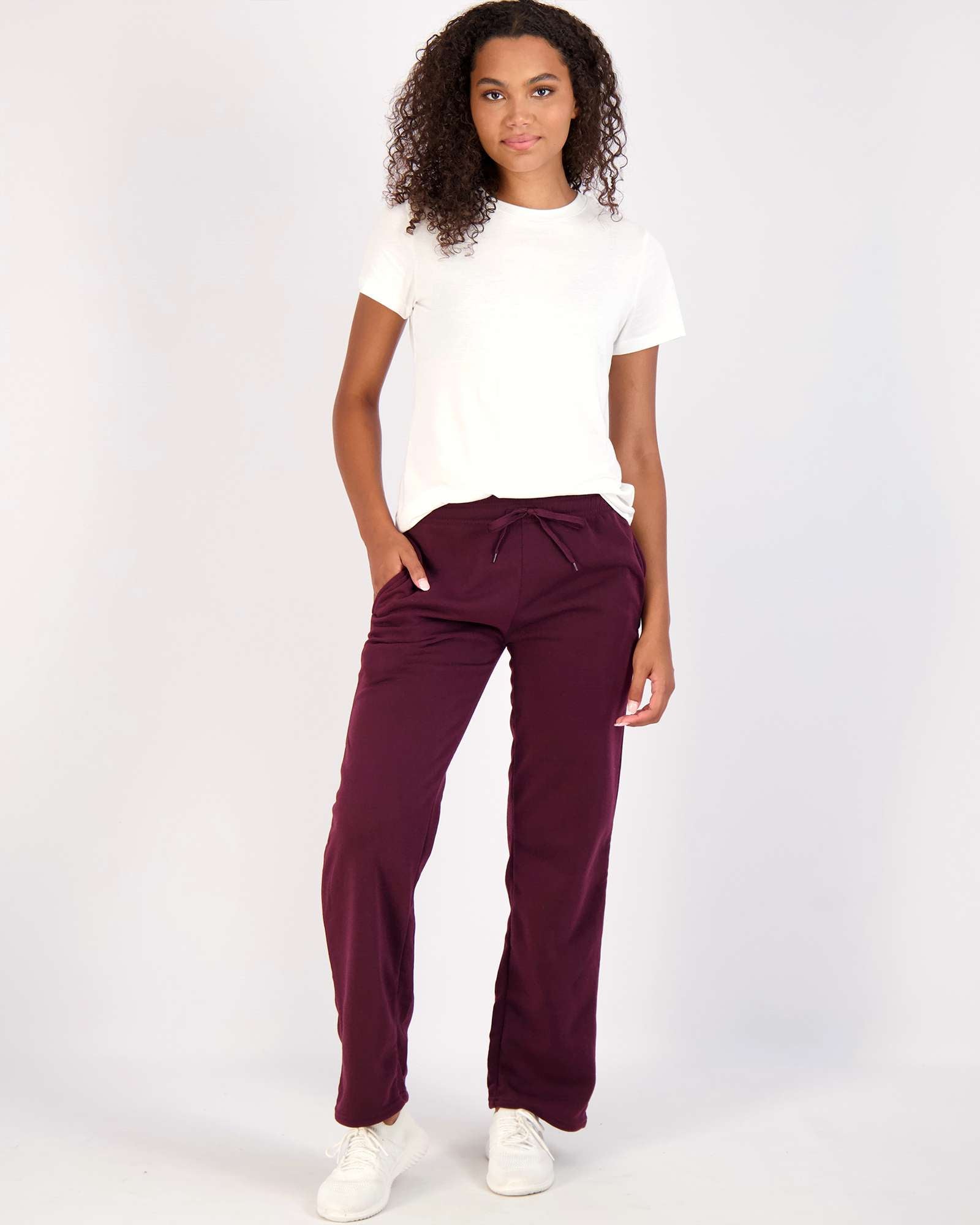3 Pack: Womens Fleece Open Bottom Sweatpants