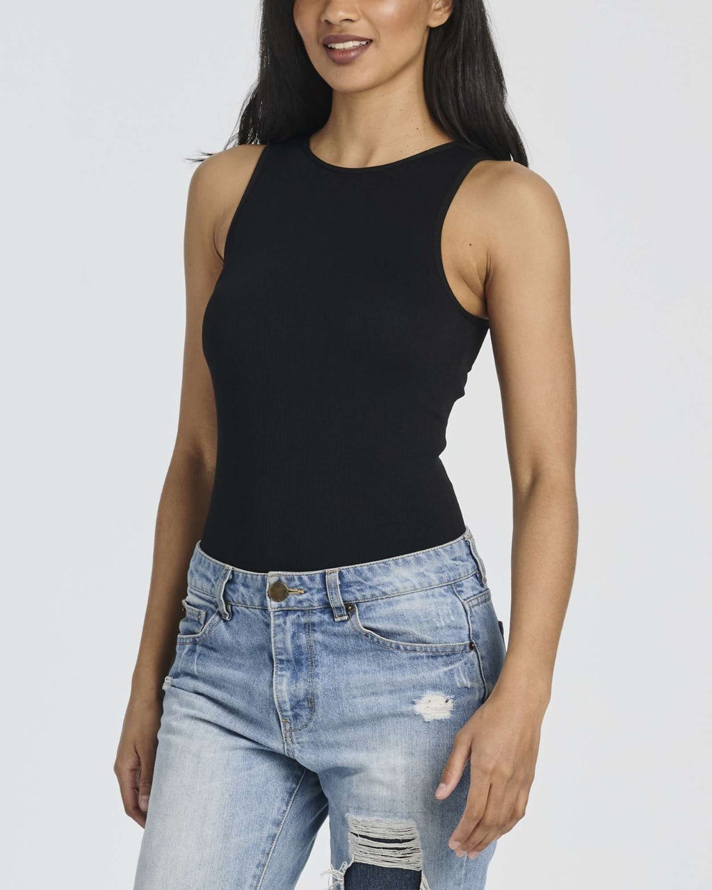 3 Pack: Women's Ribbed Sleeveless Bodysuit Tank Tops