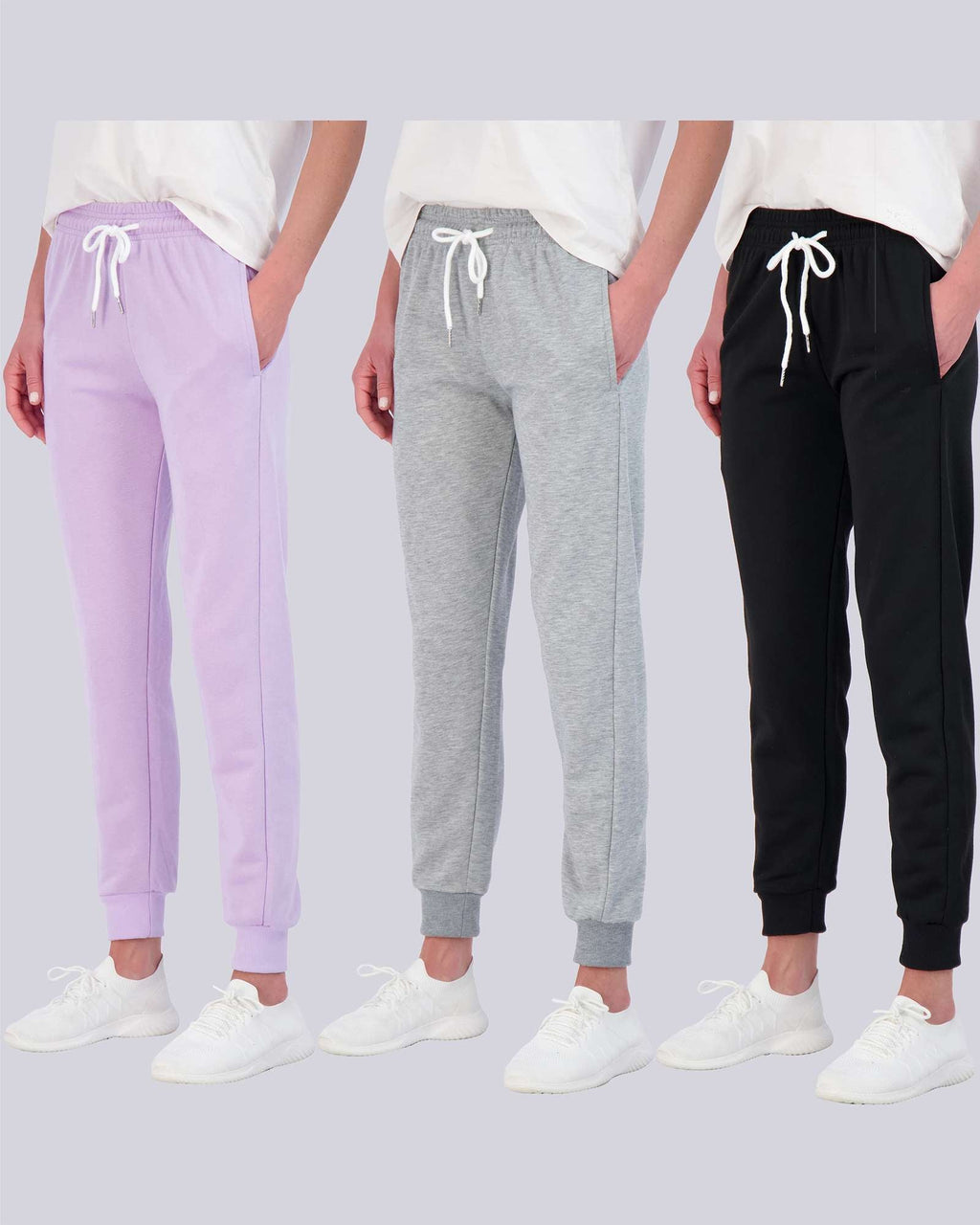 3 Pack: Womens French Terry Lounge Jogger Sweatpants