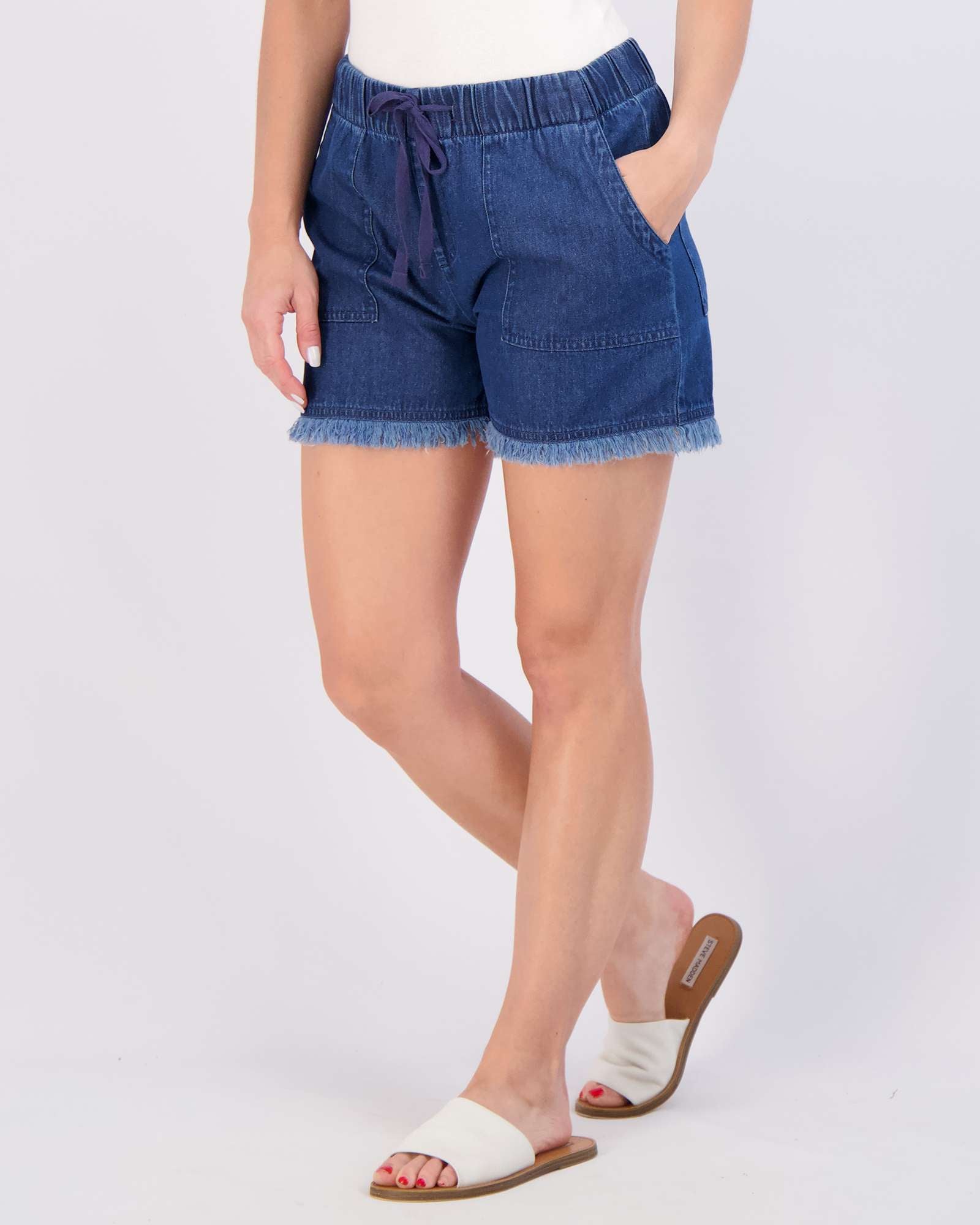 3 Pack: Women's Twill Cutoff Casual Khaki Shorts