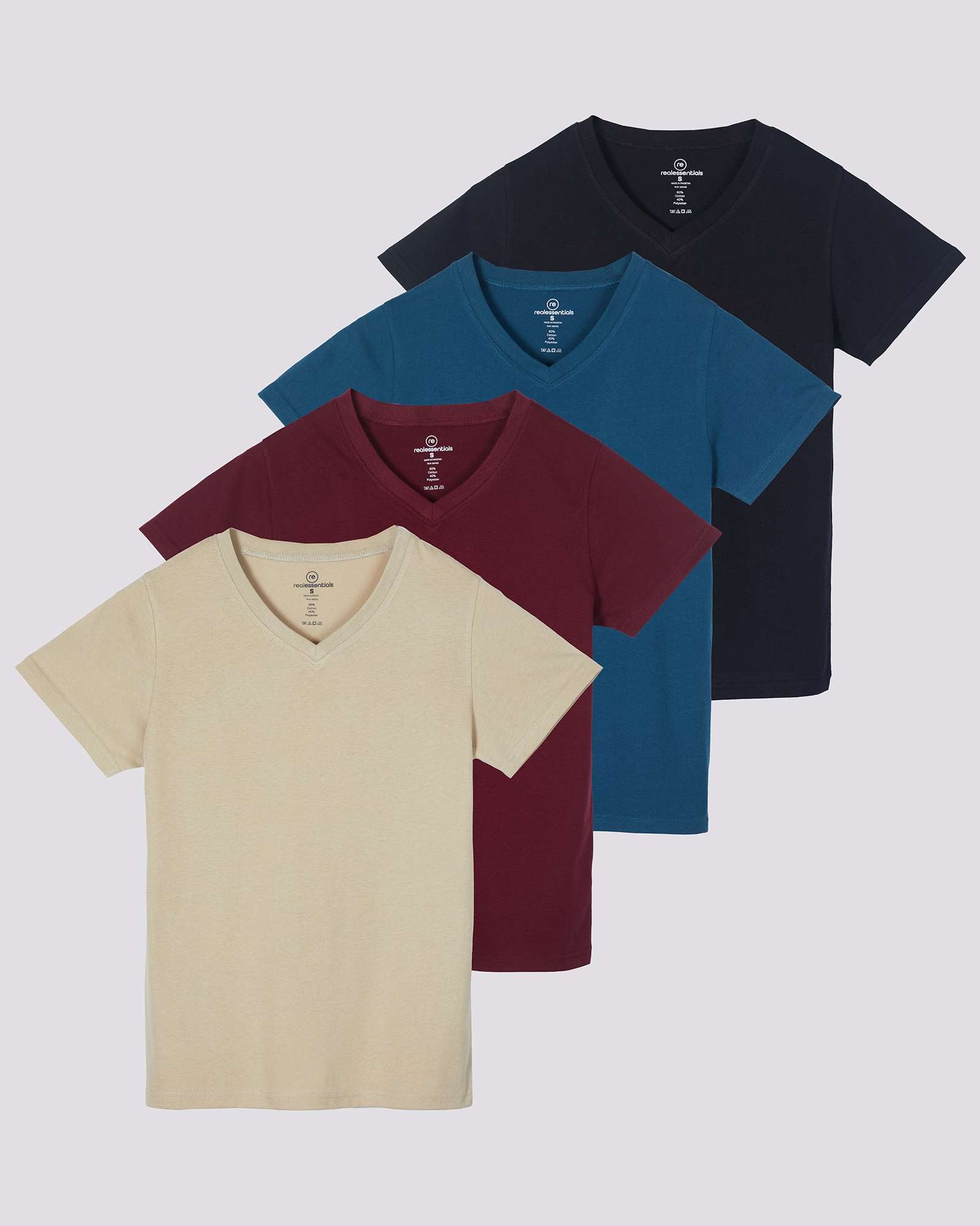 4 Pack: Women's Short-Sleeve V-Neck T-Shirt (Available in Plus Size)