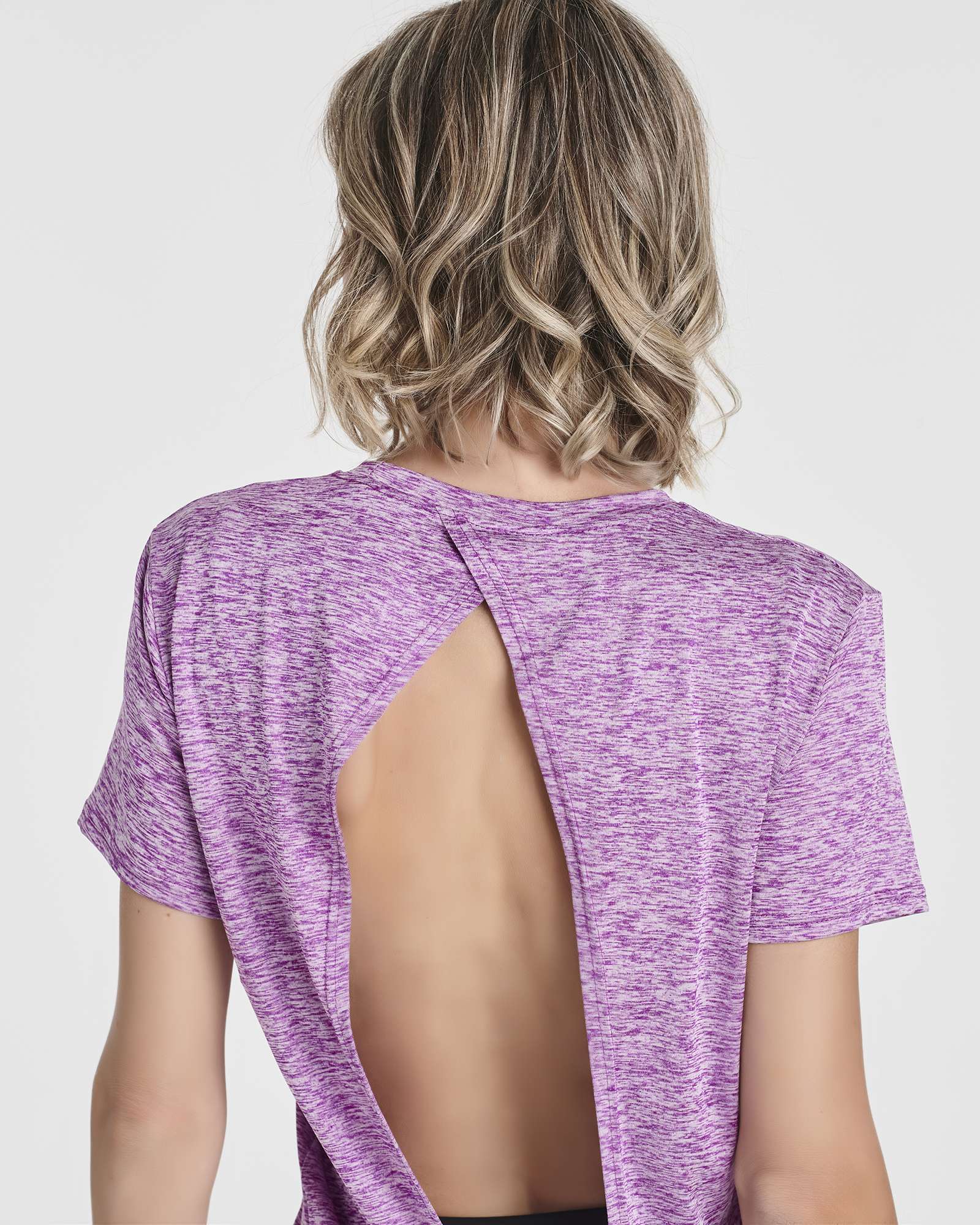 5 Pack: Women's Short Sleeve Open Back Tie Back Dry-Fit T-Shirt