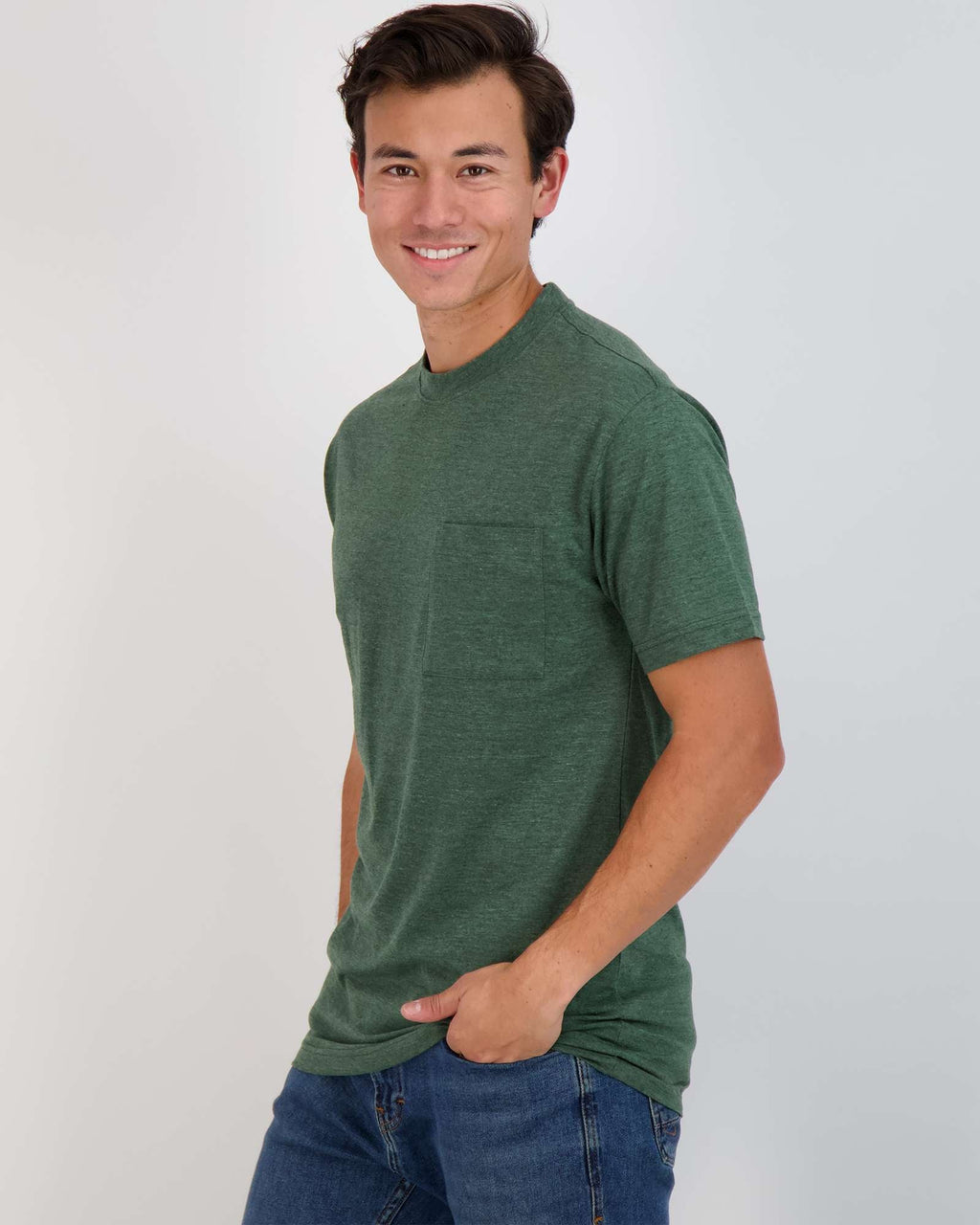 4 Pack: Mens Cotton Short Sleeve Crew Neck Pocket T-Shirt