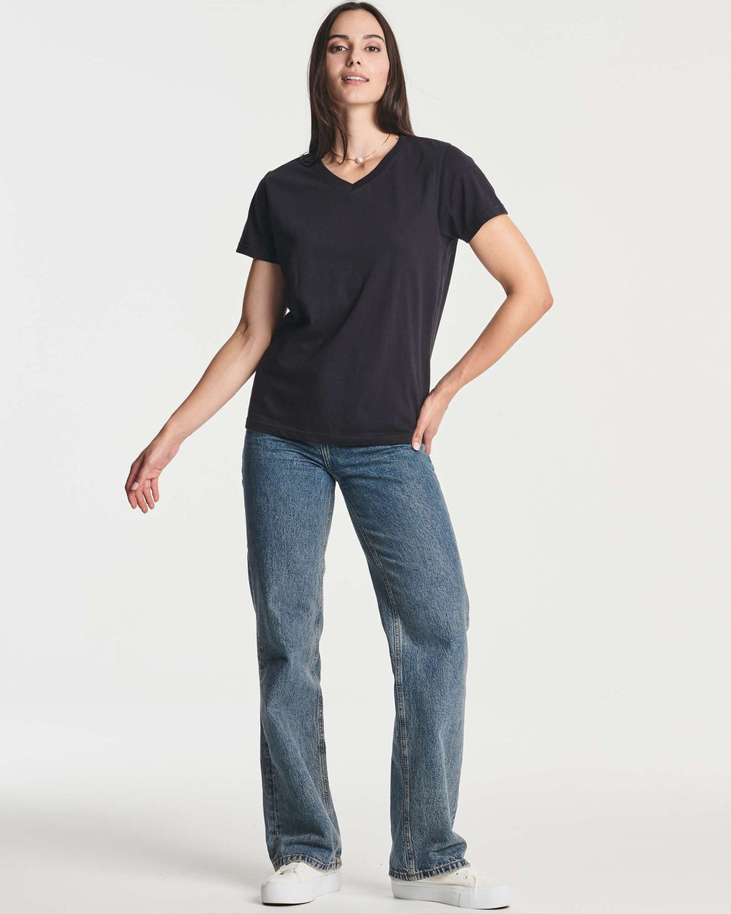 4 Pack: Women's Short-Sleeve V-Neck T-Shirt (Available in Plus Size)