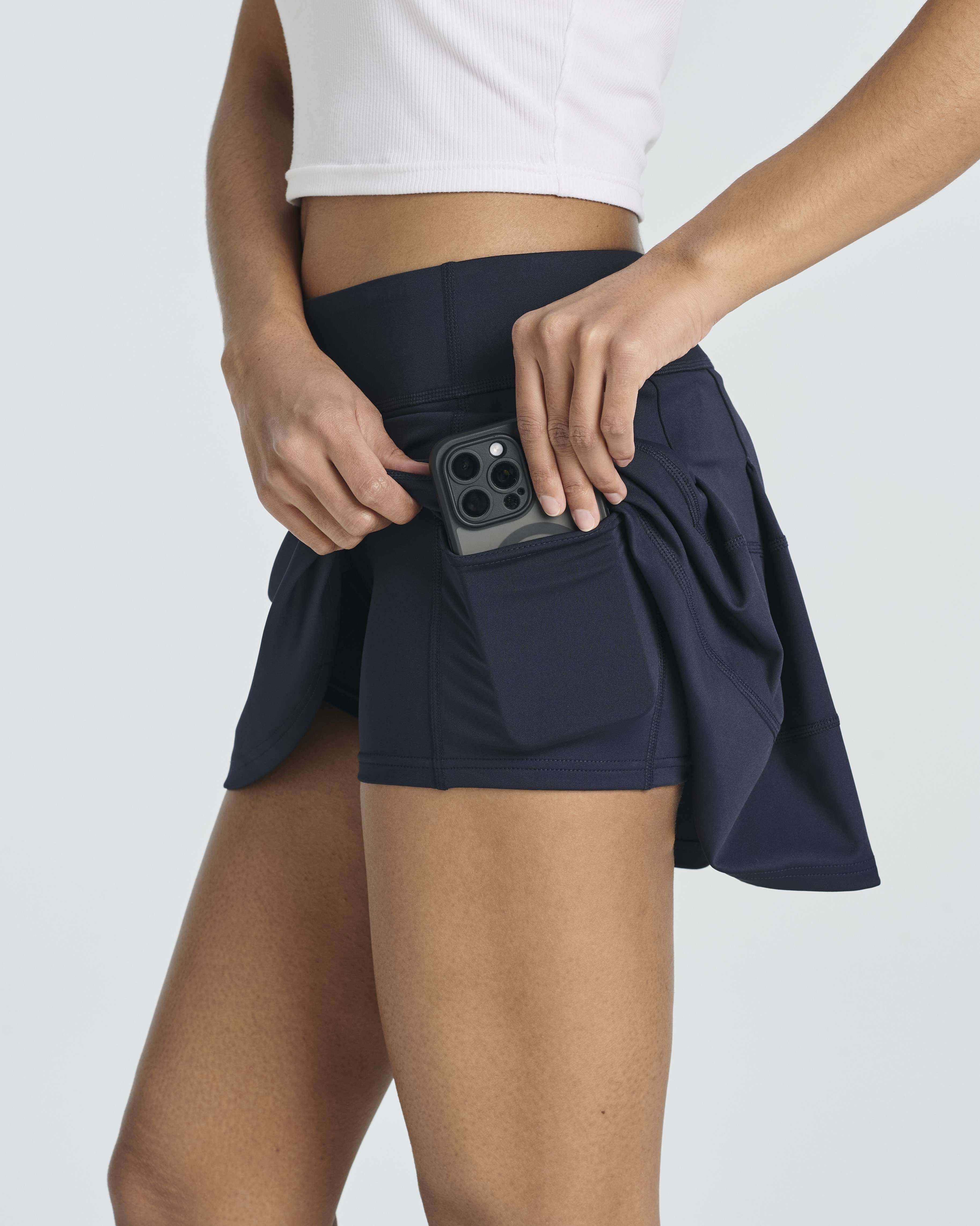 3 Pack: Women's 14" Pleated Tennis Skorts with Pockets