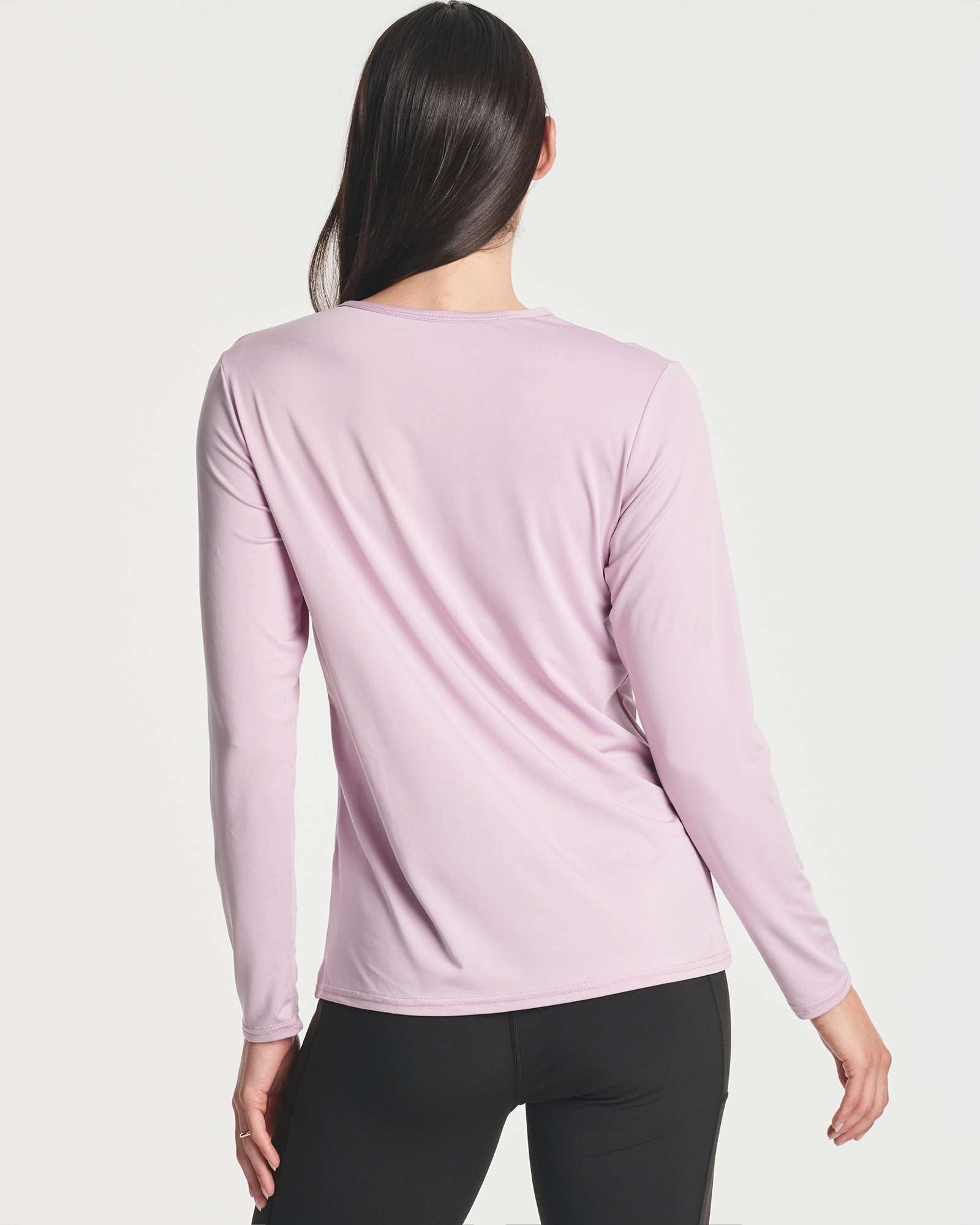 4 Pack: Women's Dry-Fit Long-Sleeve V-Neck Athletic Workout Shirt (Available in Plus Size)