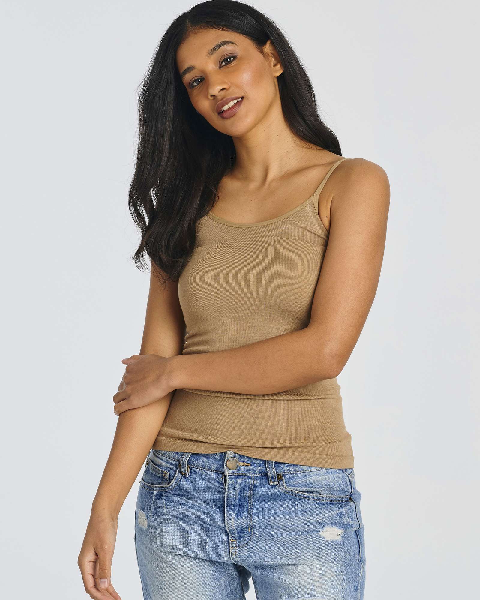 5 Pack: Women's Ribbed Spaghetti Strap Camisole