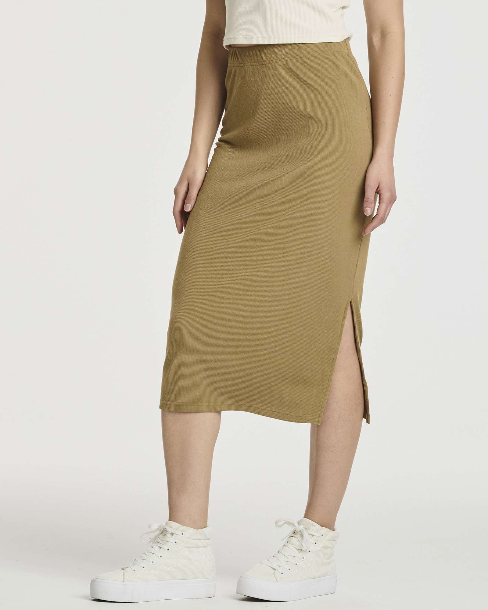 3 Pack: Women's Midi Ribbed Knit Skirt