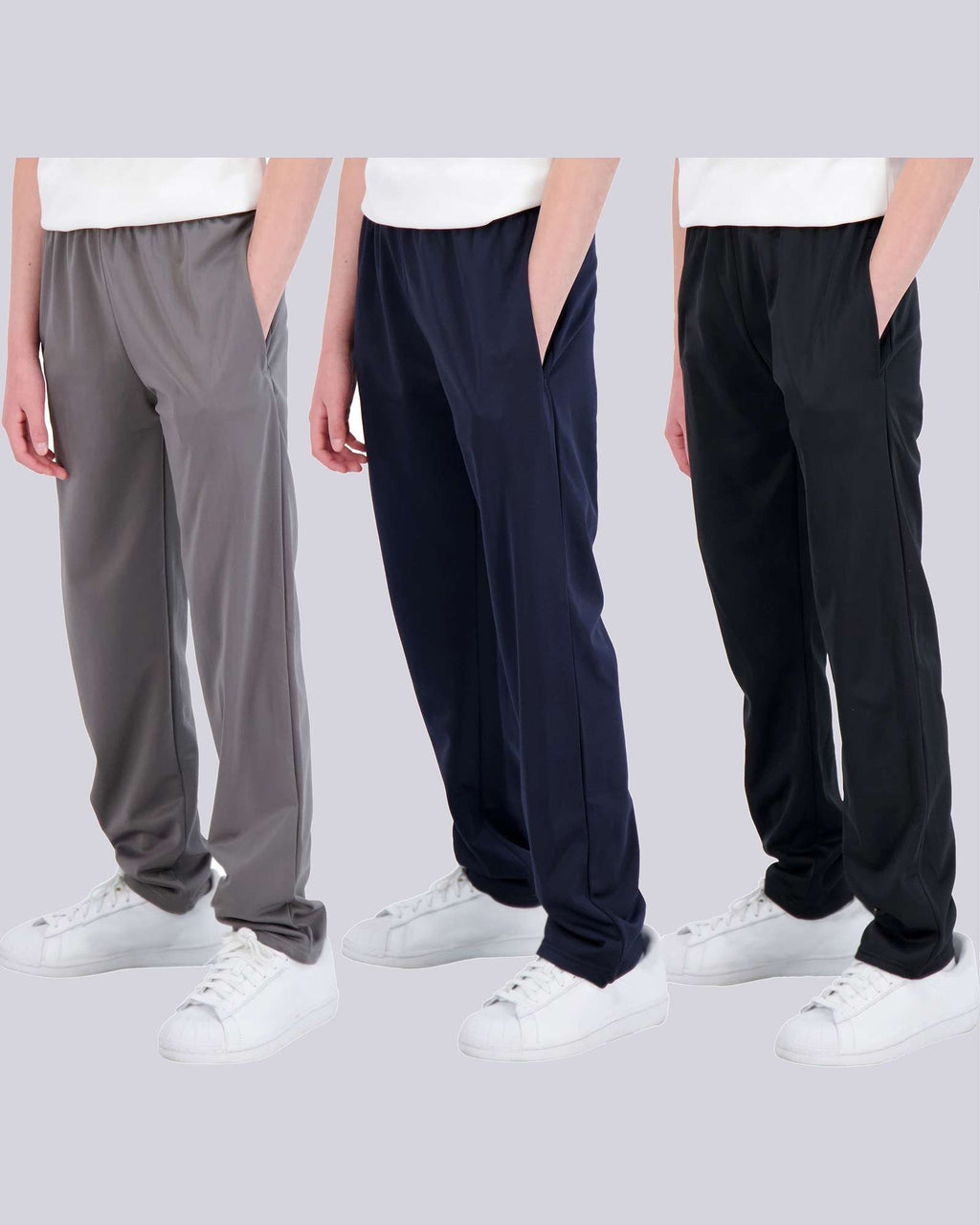 3 Pack: Boys Tricot Open Bottom Fleece-Lined Sweatpants