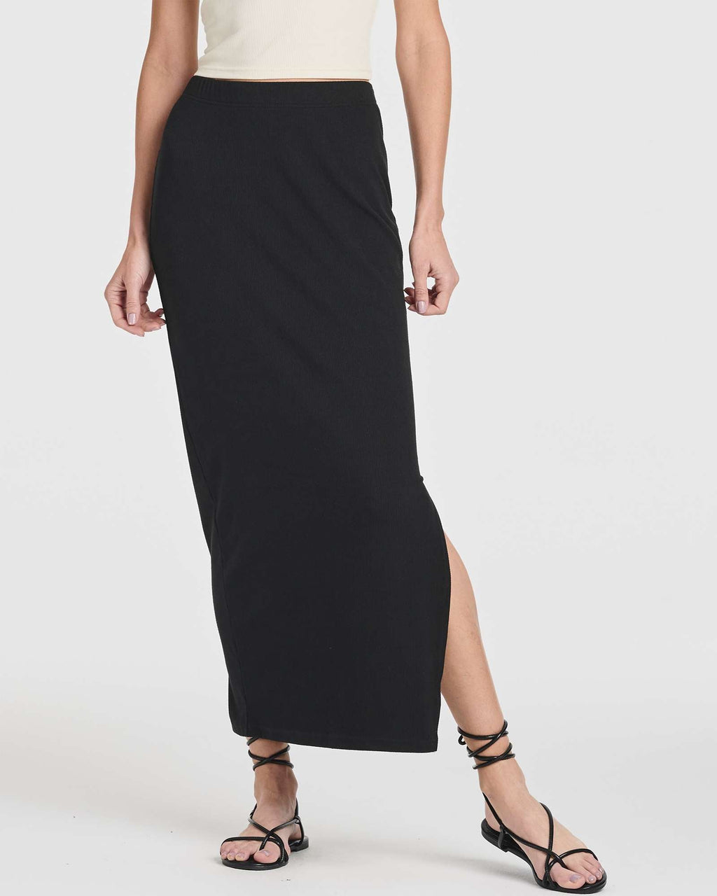 3 Pack: Women's Ribbed High Waisted Maxi Skirt