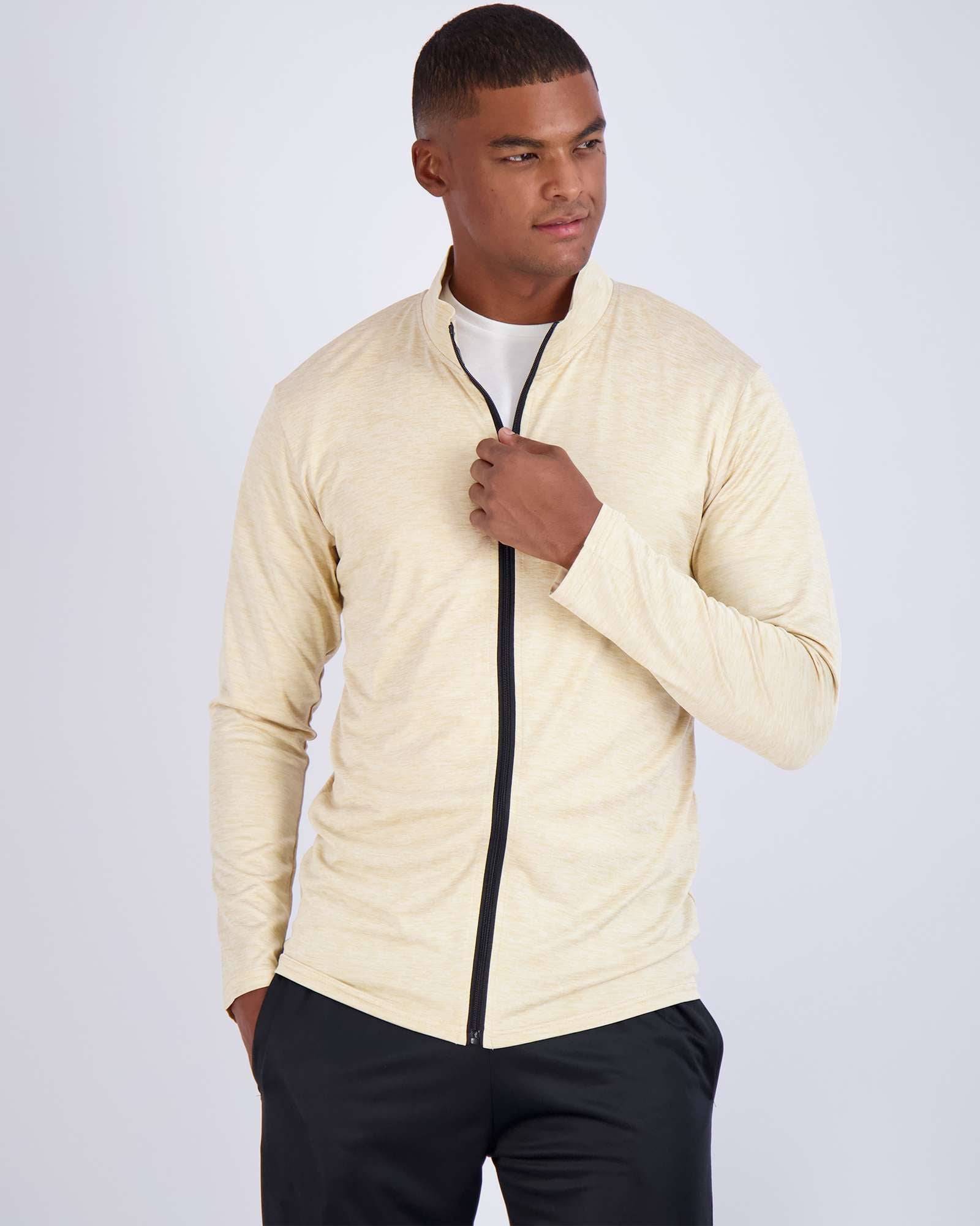 3 Pack: Mens Dry-Fit Full Zip Mock Neck Jacket