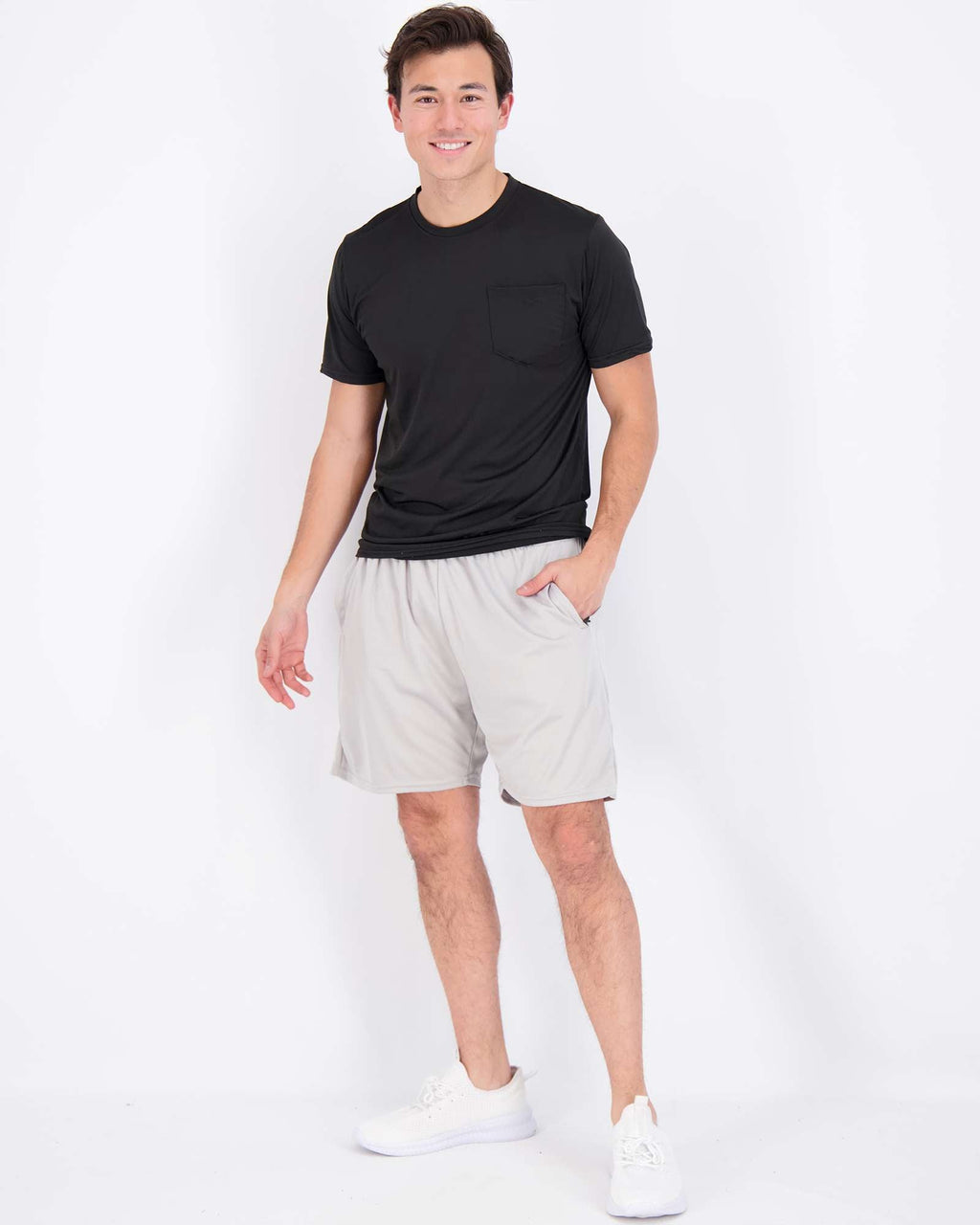 4 Pack: Mens Dry-Fit Active Pocket Short Sleeve Crew T-Shirts (Available in Big & Tall)