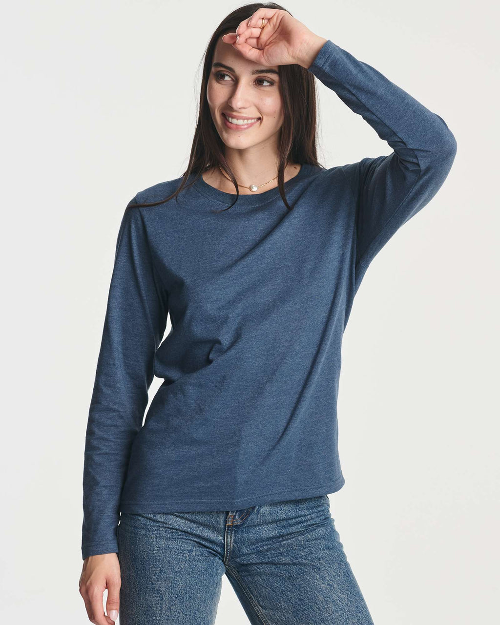 4 Pack: Women's Cotton Classic-Fit Long-Sleeve Crewneck T-Shirt (Available in Plus Size)