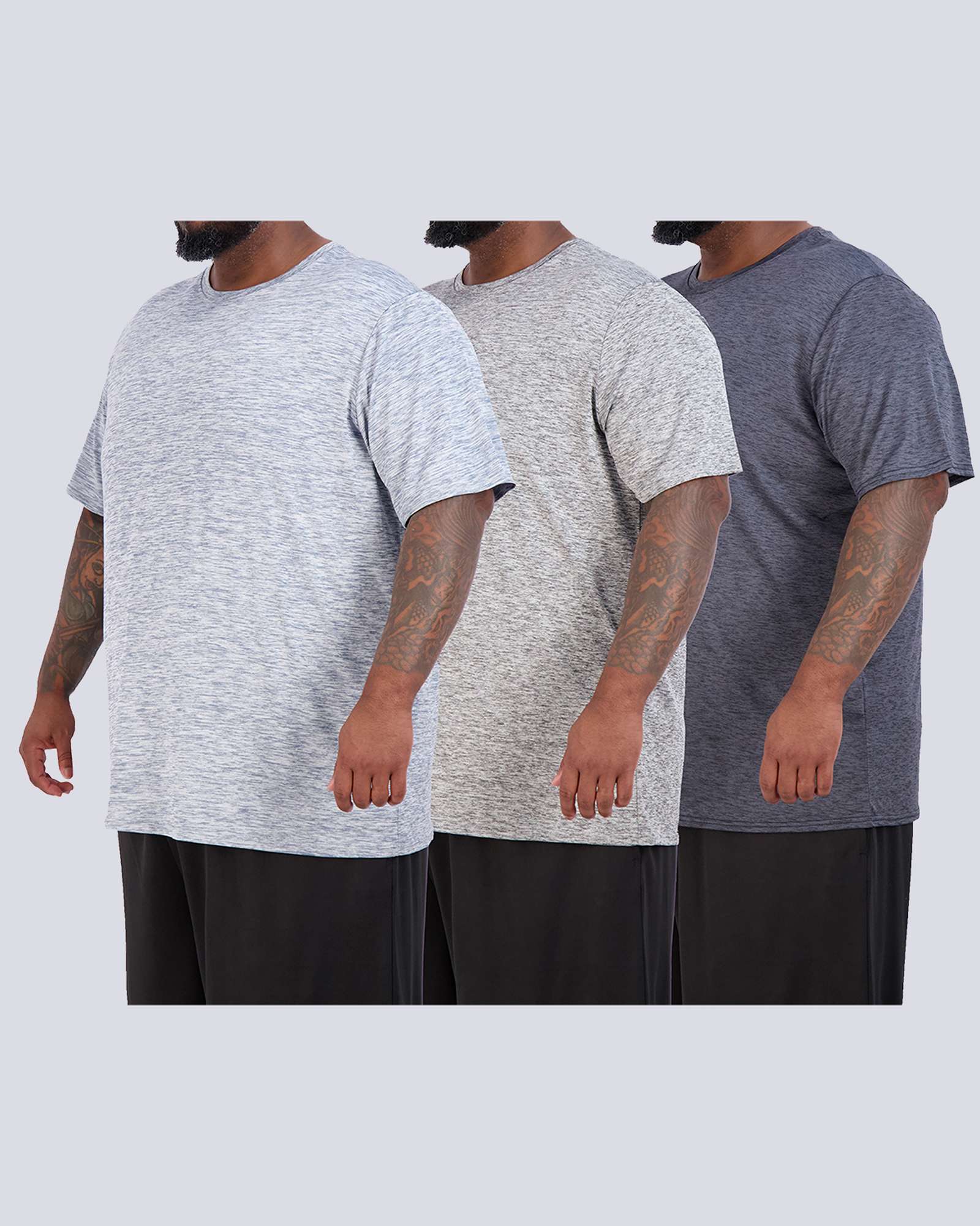 3 Pack: Men’s Big & Tall Dry-Fit Short-Sleeve Crew Neck T-Shirt