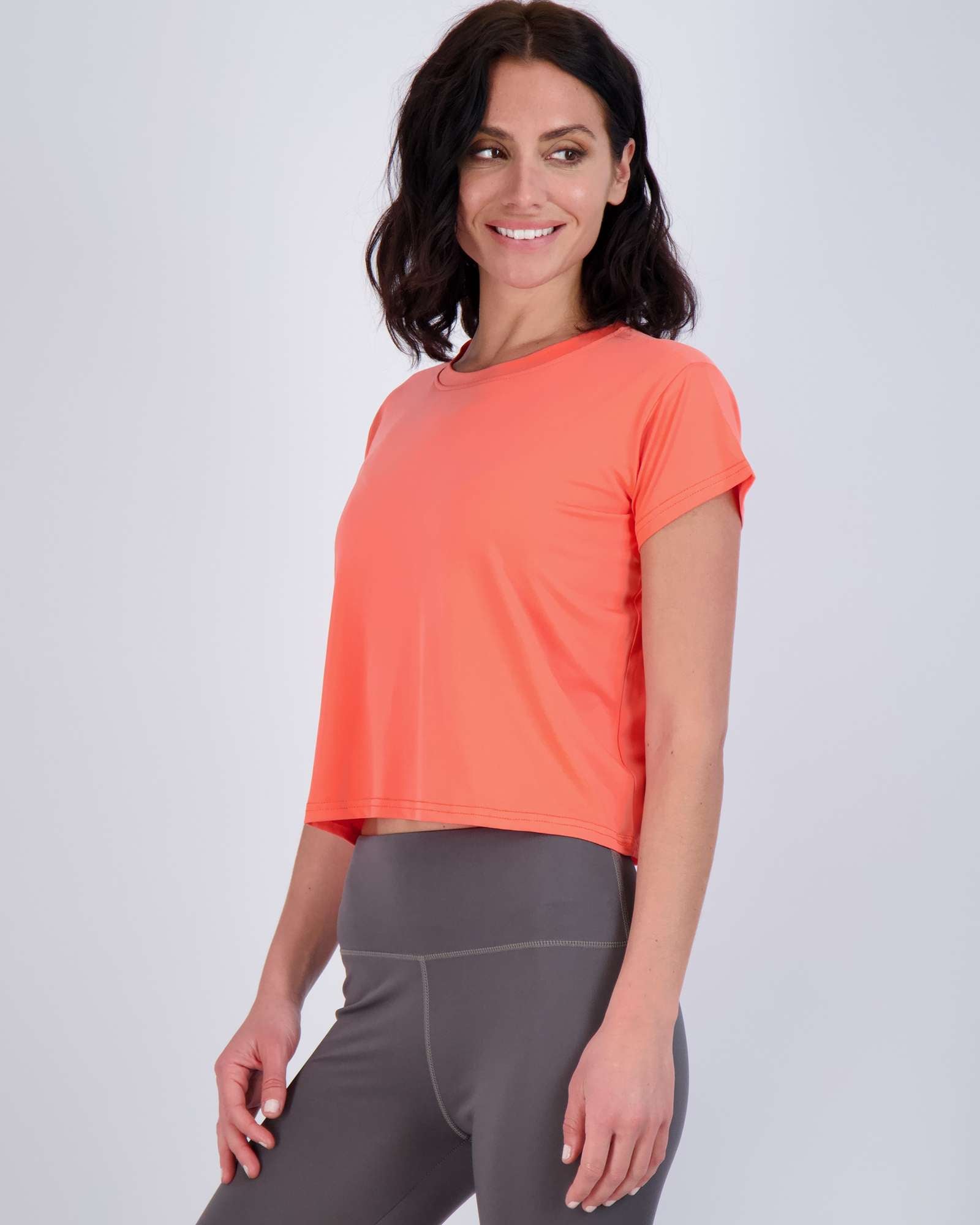 5 Pack: Women's Dry Fit Crop Top - Short Sleeve Crew Neck Stretch Athletic Tee (Available in Plus Size)