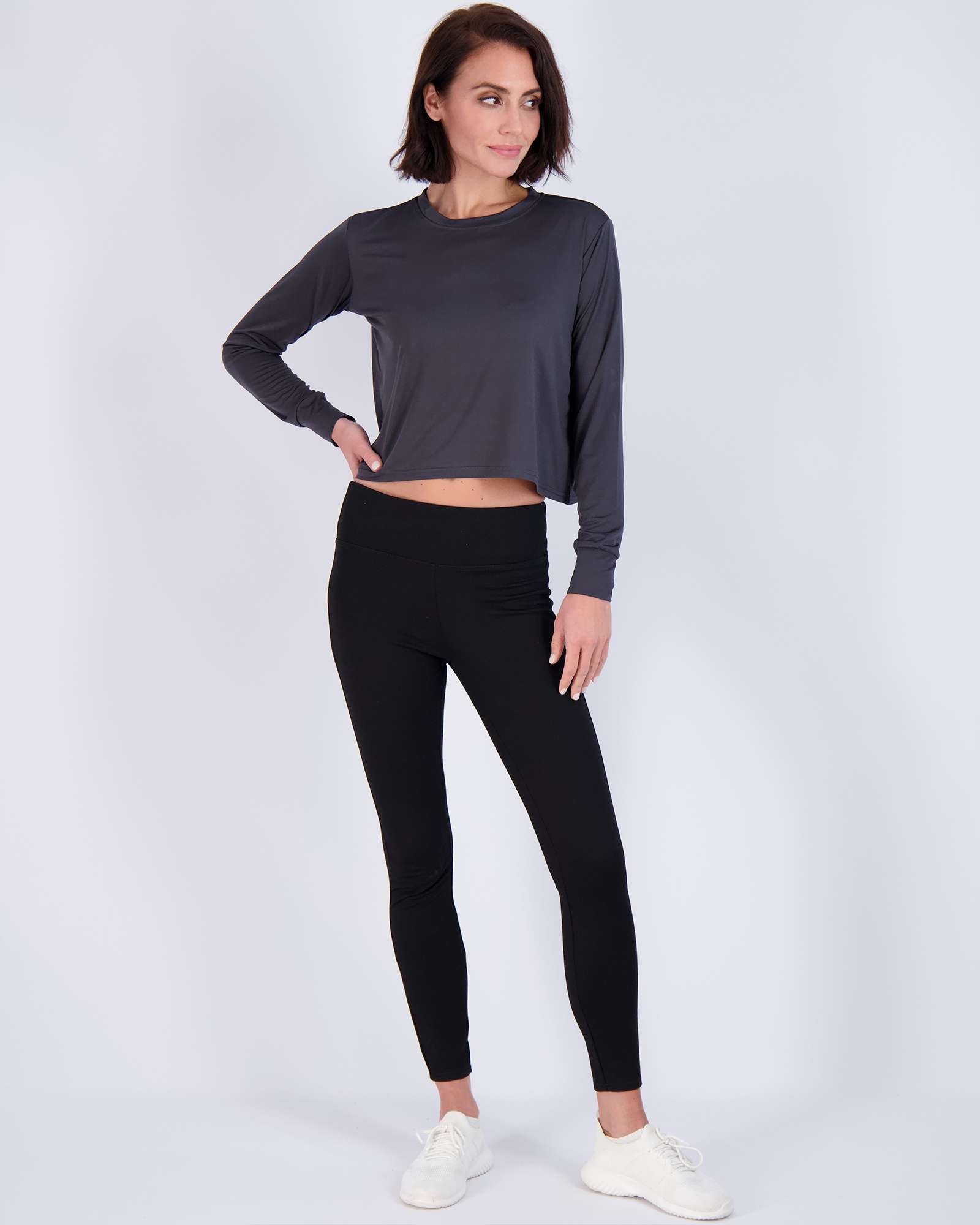 5 Pack: Womens Dry Fit Crop Top Long Sleeve