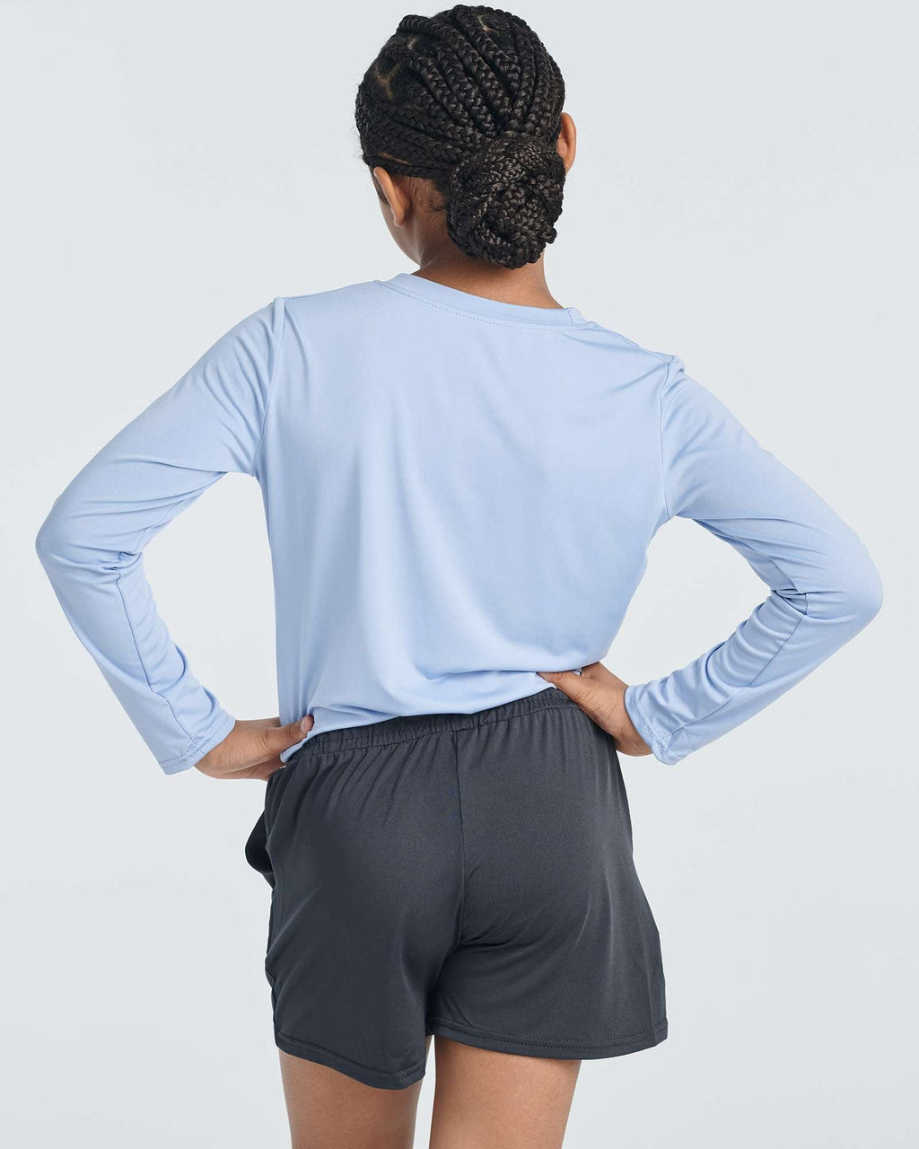 4 Pack: Girls Dry-Fit Long Sleeve Active Crew Neck T-Shirt