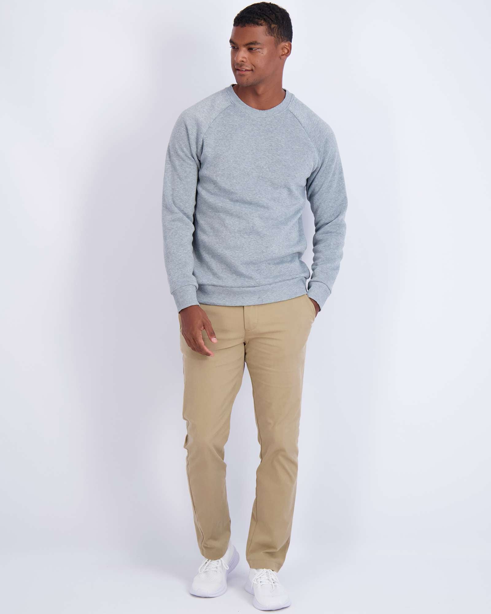 3 Pack: Mens Fleece Crewneck Pullover Sweatshirt