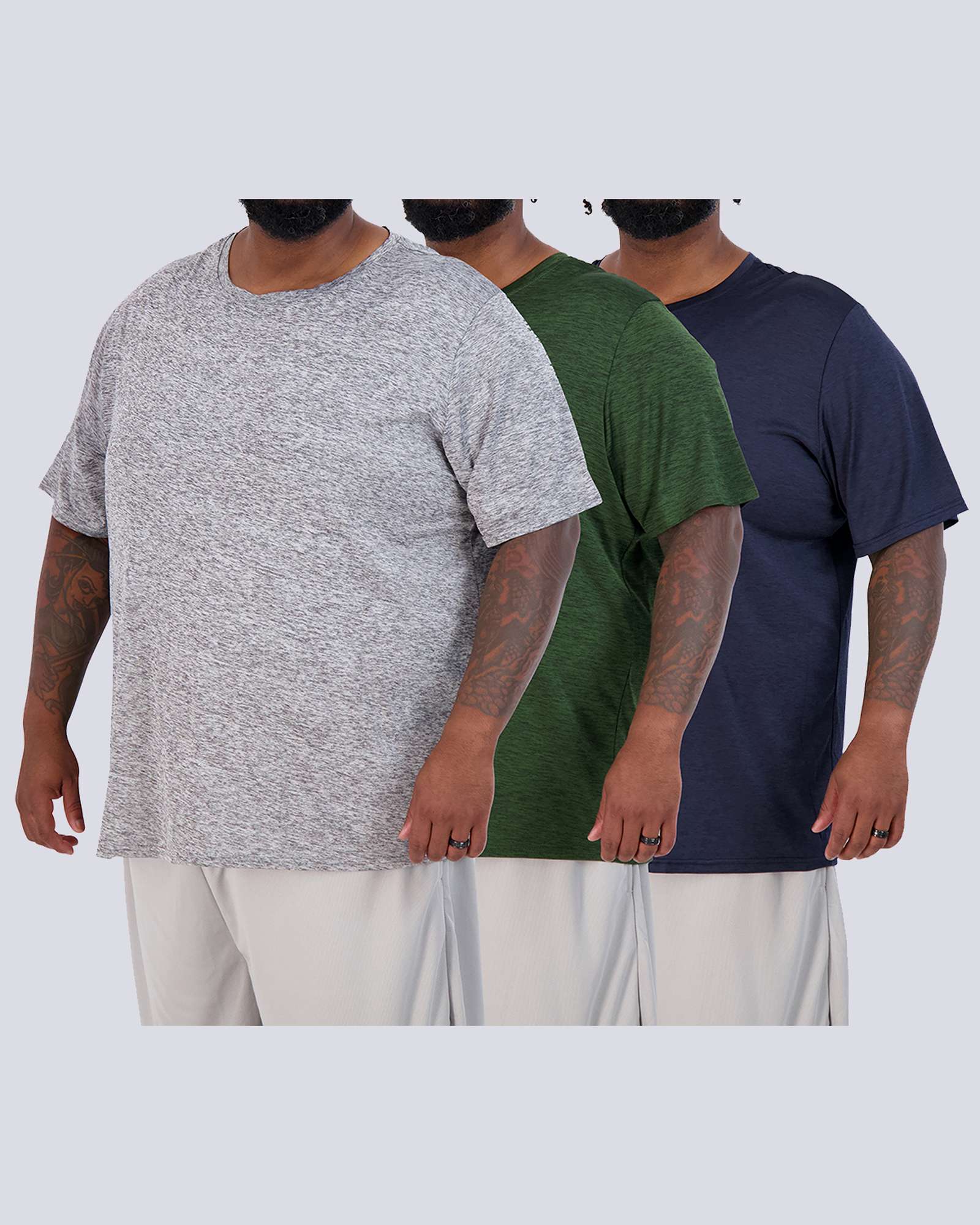 3 Pack: Men’s Big & Tall Dry-Fit Short-Sleeve Crew Neck T-Shirt