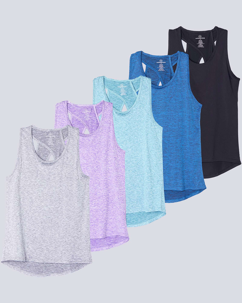 5 Pack: Women's Crossback Workout Tank Top