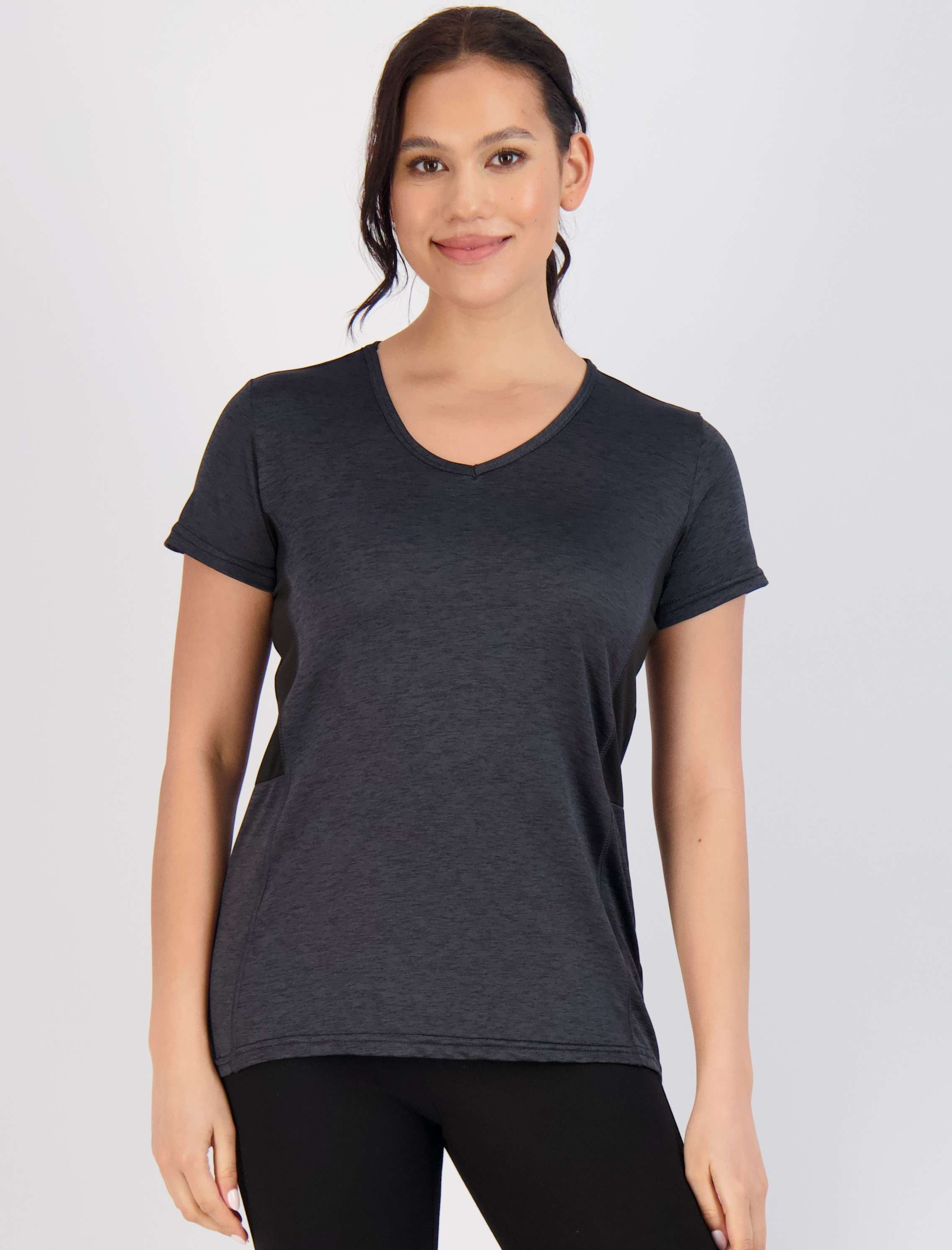 5 Pack: Womens Short Sleeve Dry-Fit V-Neck T-Shirt