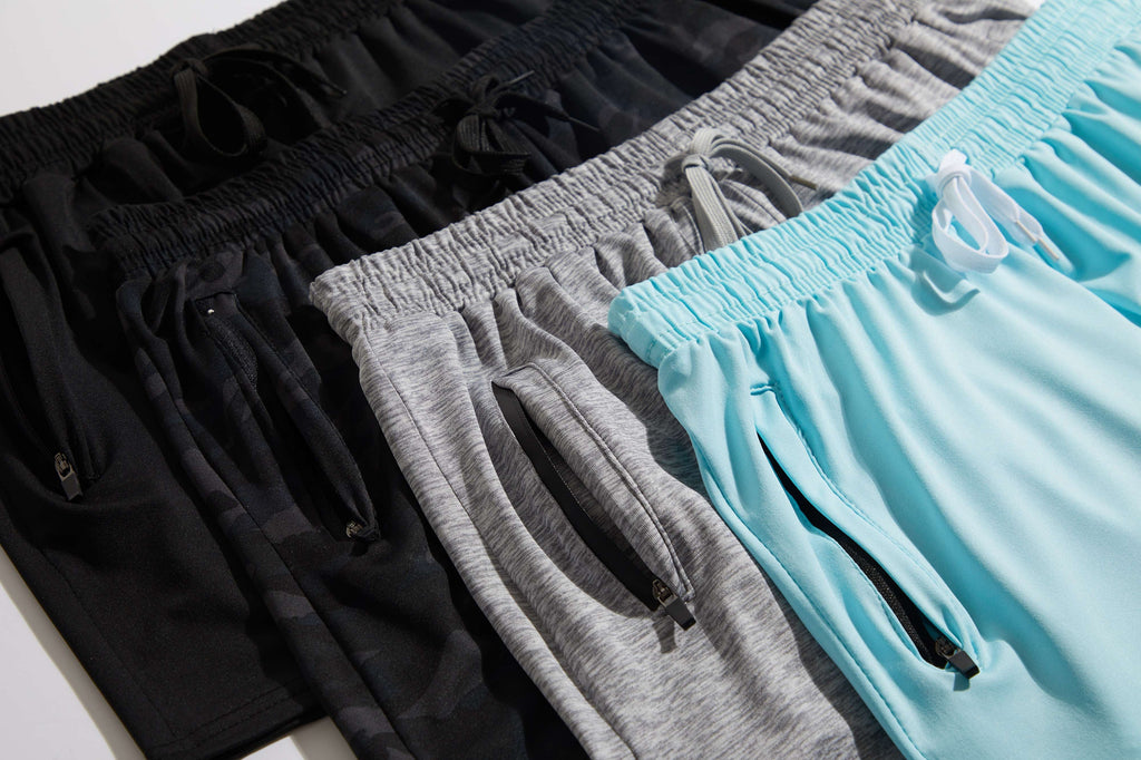 4 Pack: Womens Active Dry-Fit Shorts with Zipper Pockets