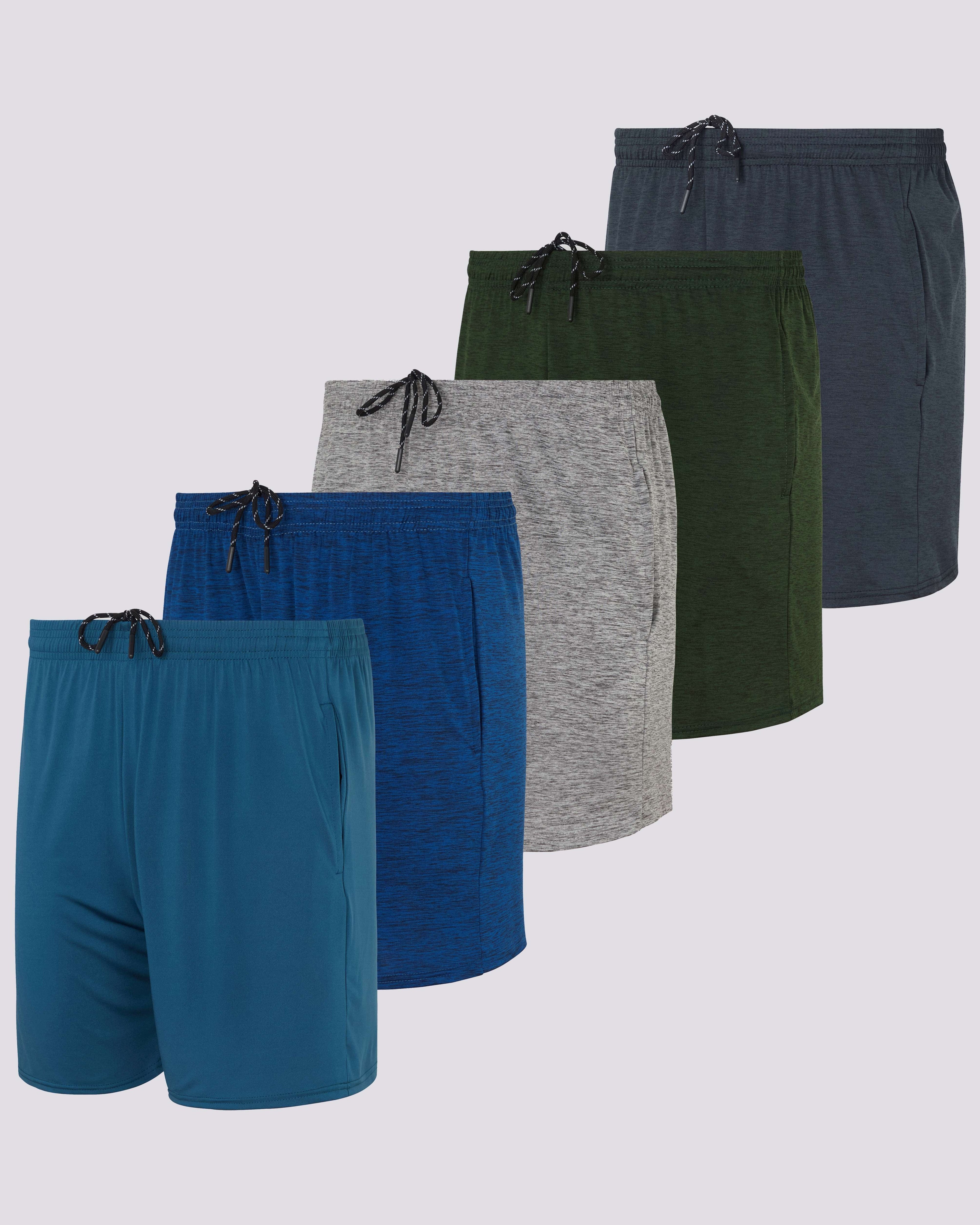 5 Pack: Men's 5" Running Workout Shorts  (Available in Big & Tall)