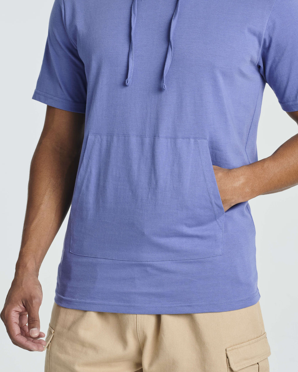 Men's Cotton Short-Sleeve Hoodie Hooded T-Shirt With Drawstring & Pockets (Available in Big & Tall)