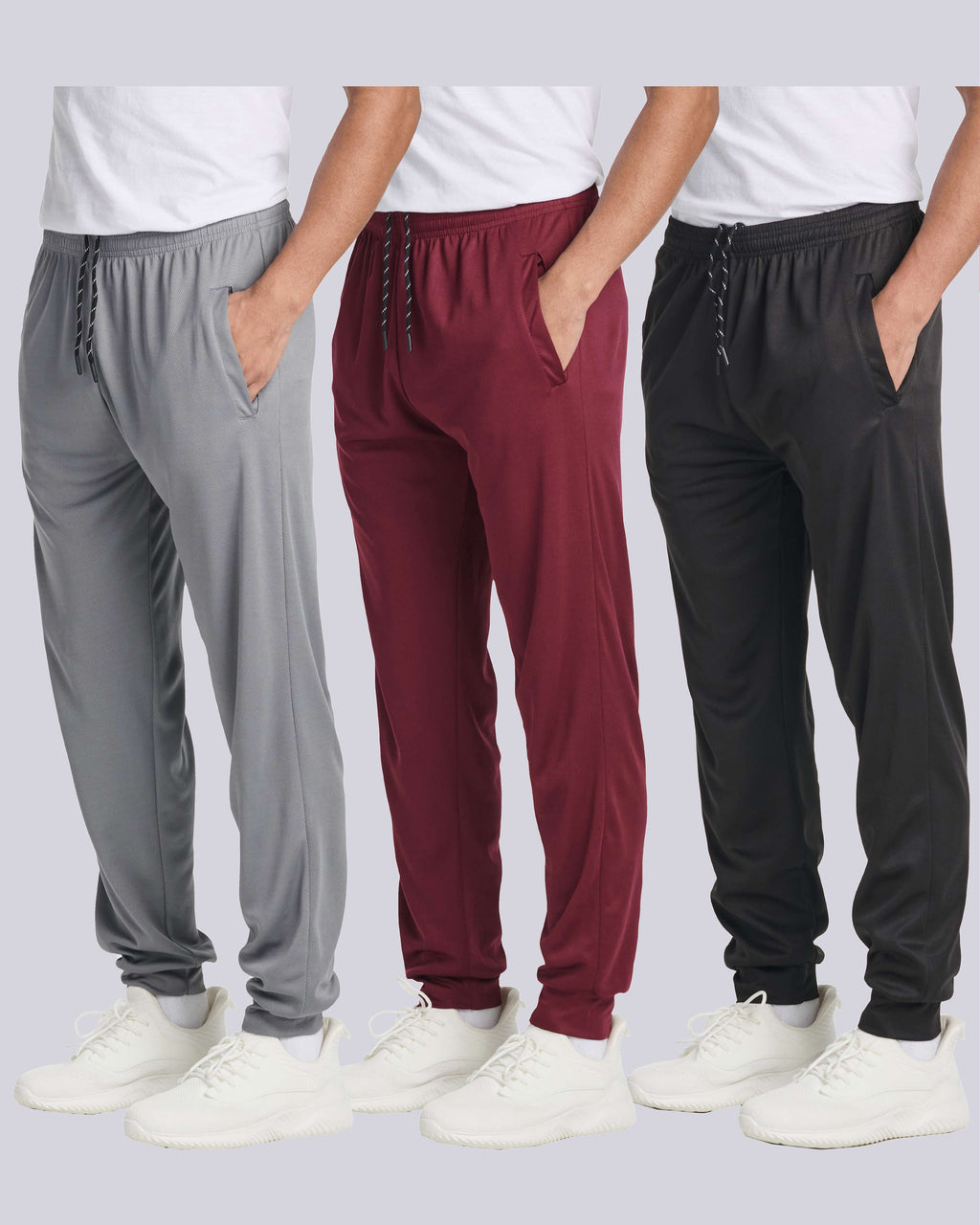 3 Pack: Mens Mesh Active Jogger Sweatpants