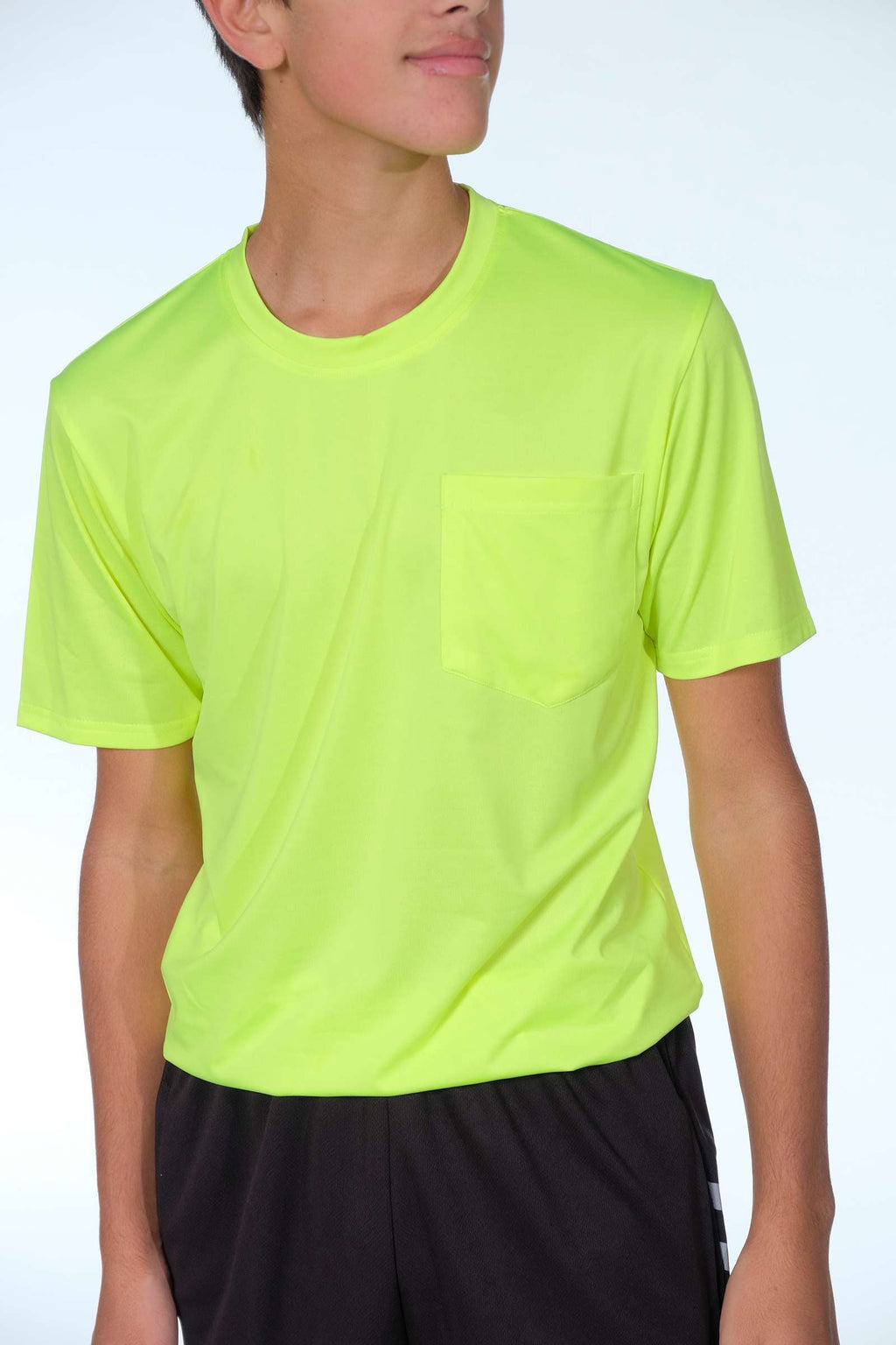 5 Pack: Boys & Girls  Youth Dry-Fit Moisture Wicking Active Athletic Performance Short-Sleeve Pocket T-Shirt