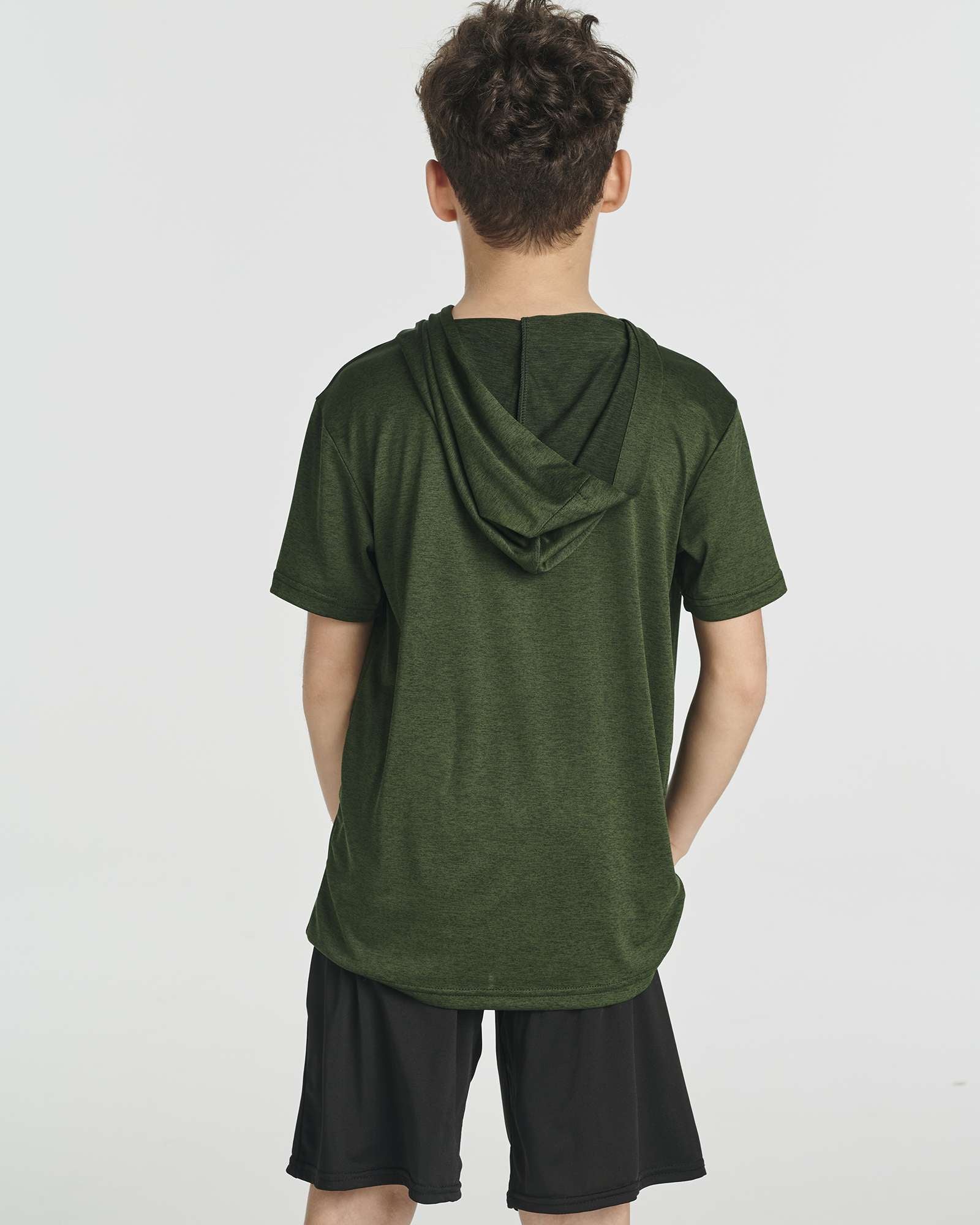 3 Pack: Boys' Dry-Fit Short Sleeve Workout Hoodie