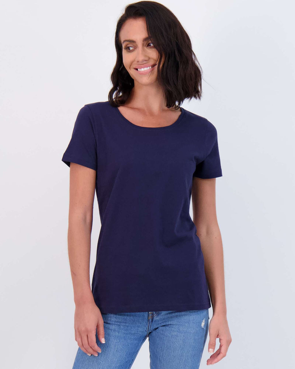 4 Pack: Womens Classic-Fit Cotton Short-Sleeve Scoop Neck T-Shirt