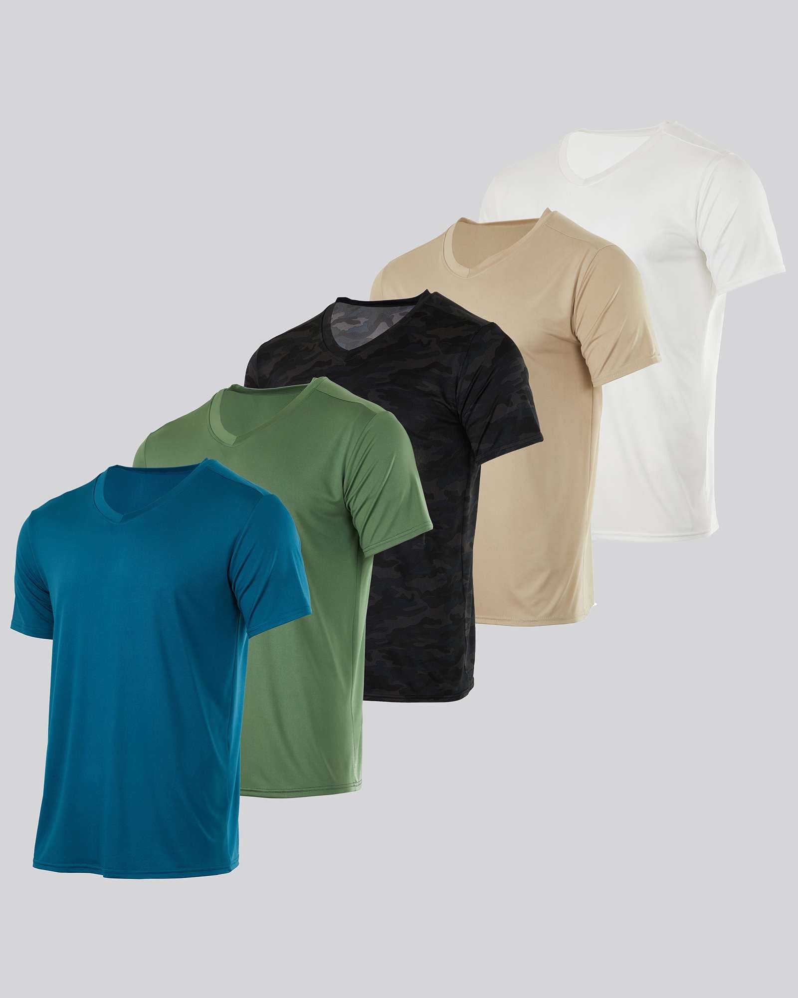 5 Pack: Men’s V-Neck Dry-Fit T-Shirt