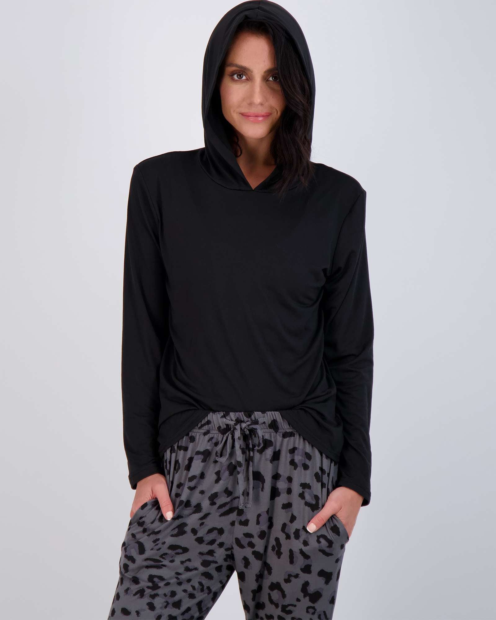 4 Piece: Womens Long Sleeve Henley & Jogger Lounge Pajama Set