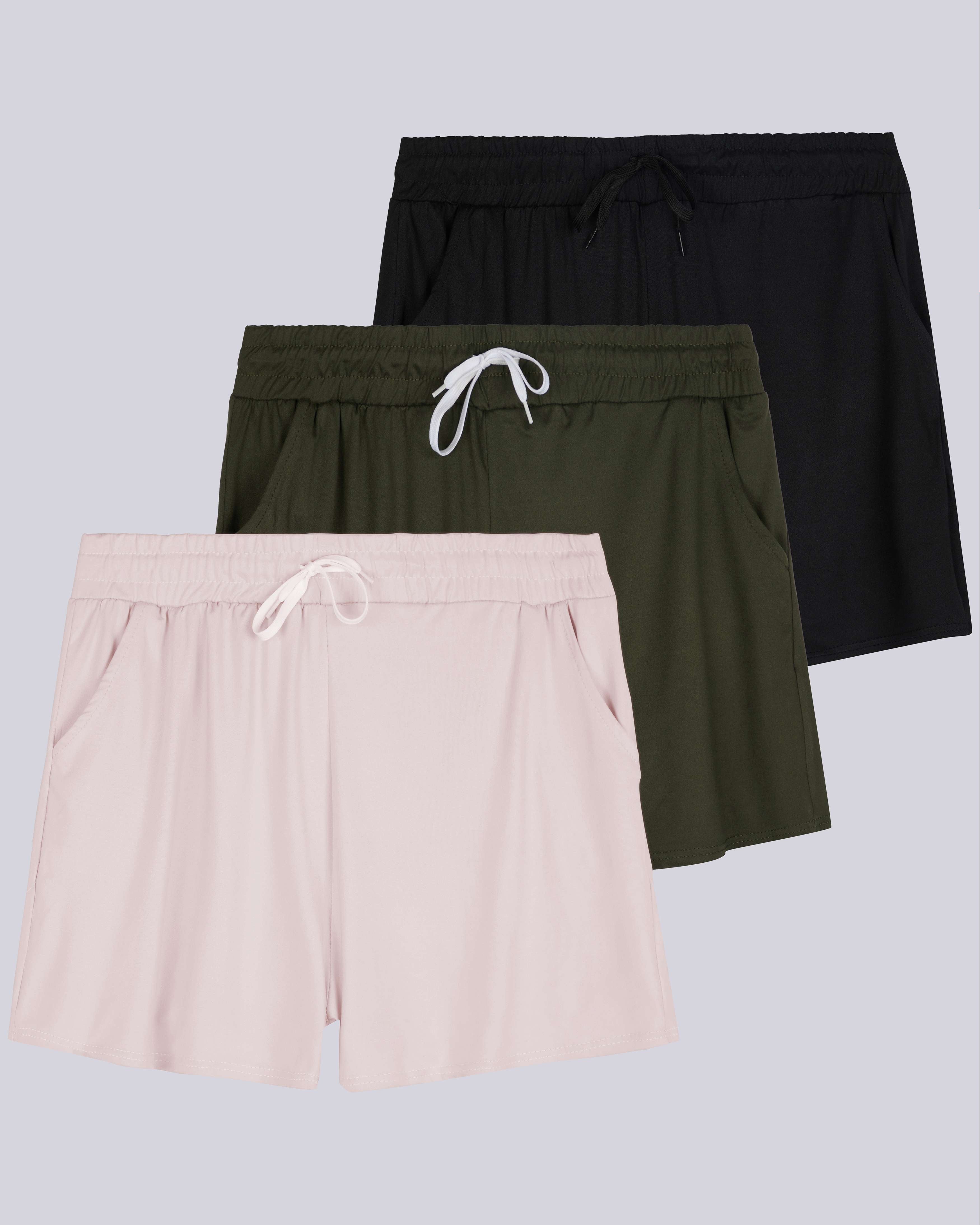 3 Pack: Womens Plus Super-Soft Lounge Shorts
