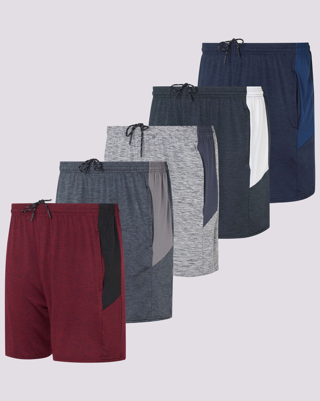 5 Pack: Men's 5" Running Workout Shorts  (Available in Big & Tall)
