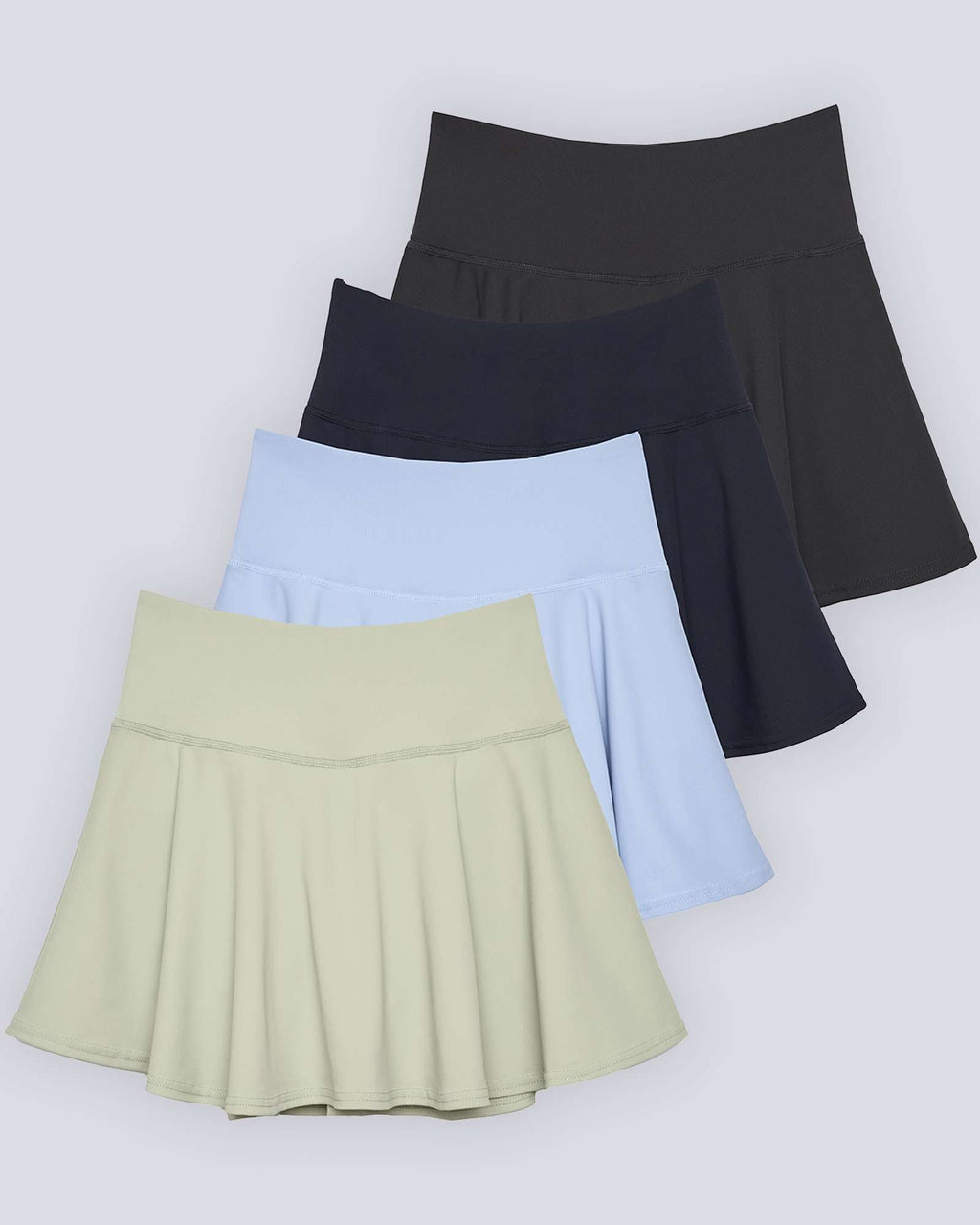 4 Pack: Women's High Waisted Tennis Skirts