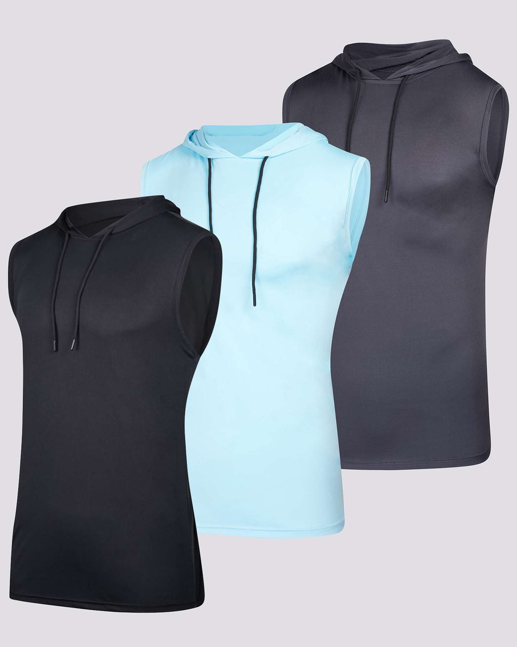 3 Pack: Men’s Dry-Fit Active Tank Top Hoodie