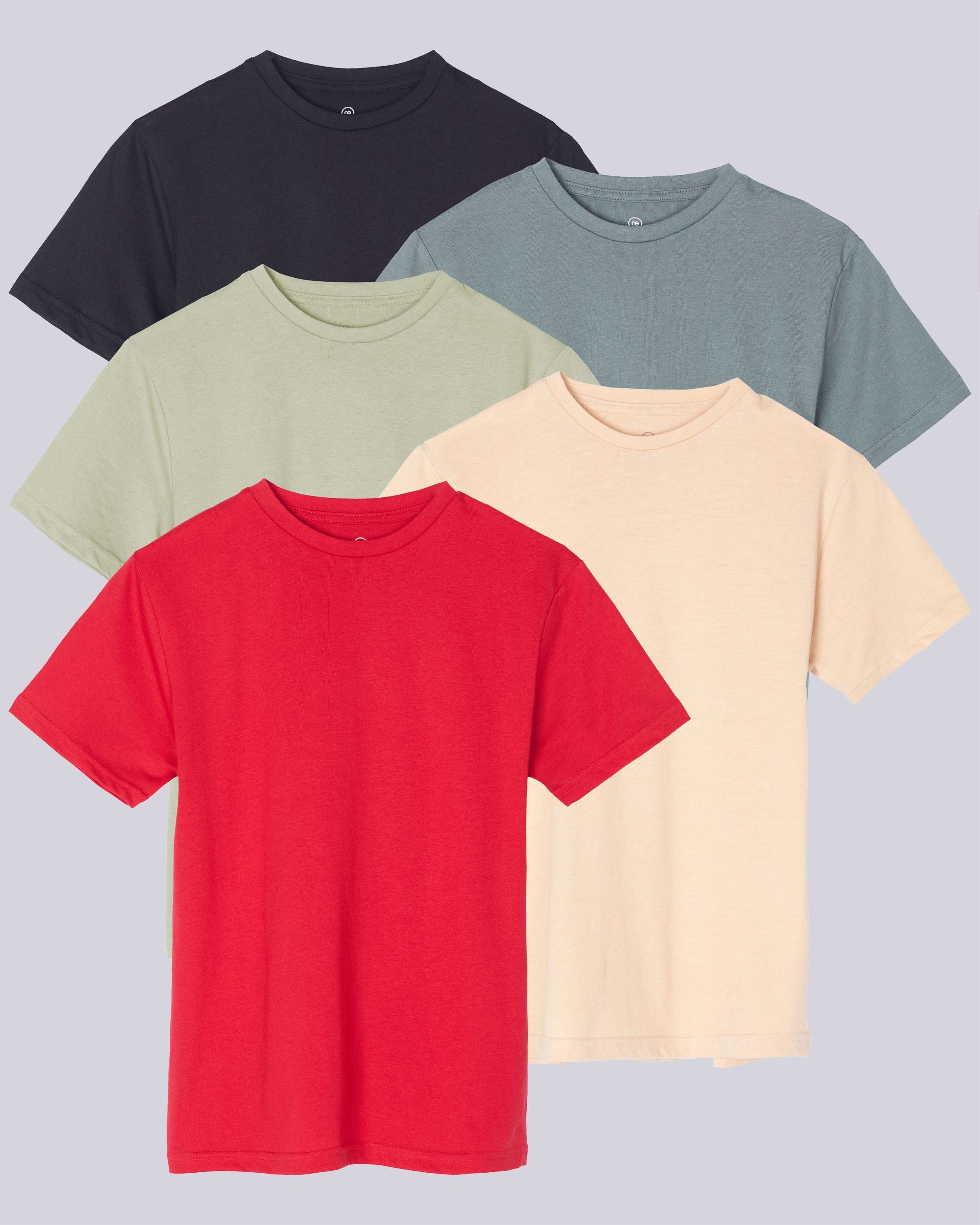 5 Pack: Boys' Cotton Short Sleeve T-Shirts