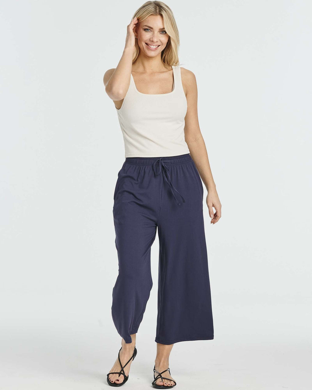 3 Pack: Women's Ultra-Soft Wide Leg Capri Pants