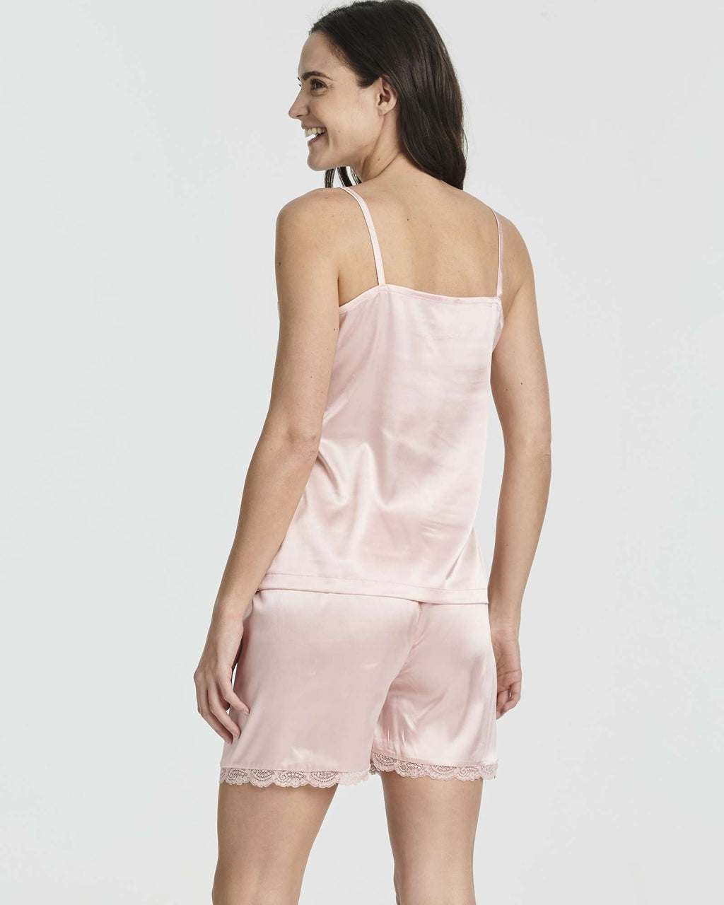 3 Pack: Women's Silk Satin Cami Pajama Set With Shorts Lace Trim Lingerie Sleepwear